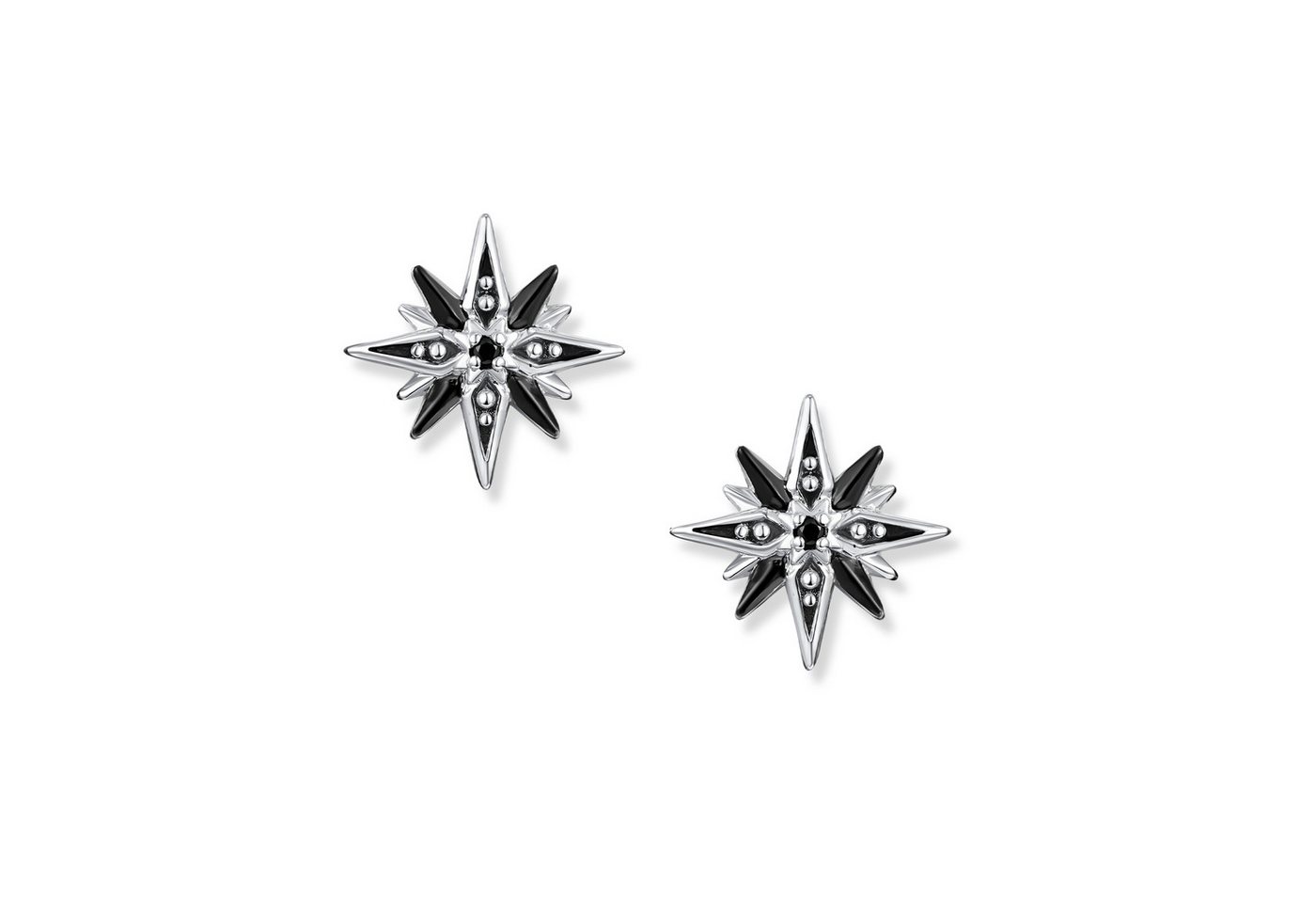 Seinerzeit FLORA & FAUNA Paar Ohrstecker Astra Shadow Stern Ohrringe, Schmuck aus 925 Sterling Silber (Von der geheimnisvollen Welt der Nacht inspirierter Ohrschmuck für Damen im ausdrucksstarken Unisex-Design mit mystischem Motiv – ein besonderer Begleit