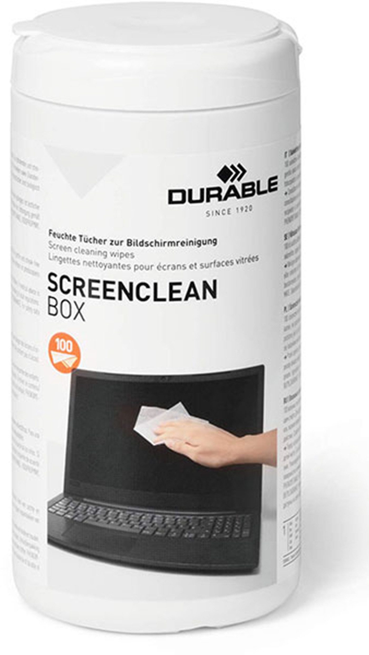 DURABLE DURABLE Bildschirmreinigungstücher 100 Stk/für Bildschirme und Glas Bildschirmreinigungstuch (8.2)