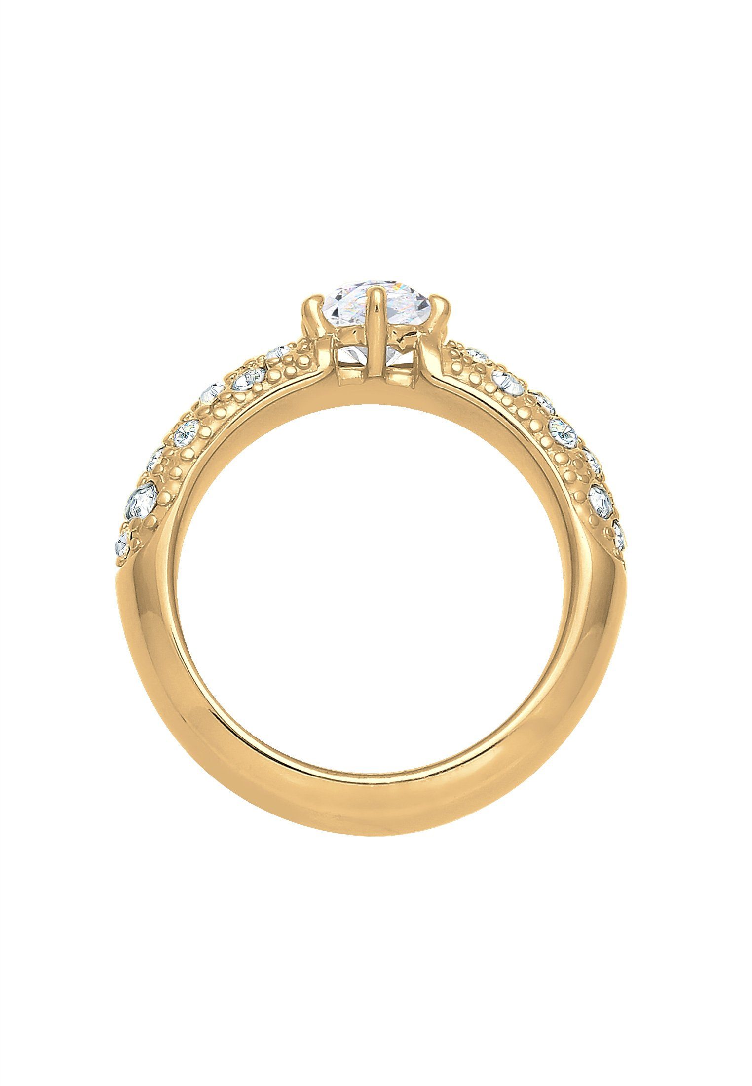 Elli Premium Verlobungsring Weiß 925 Sterling Silber, mit Kristallen von Swarovski®