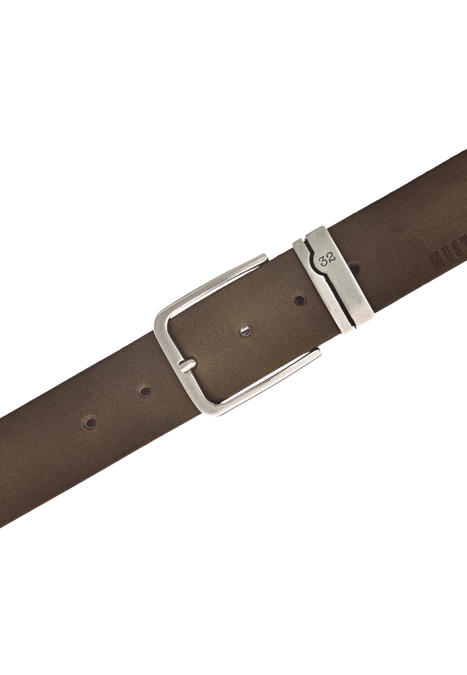 MUSTANG Ledergürtel (1-St) verzierte Metallschlaufe, 4 cm, Logoschriftzug günstig online kaufen