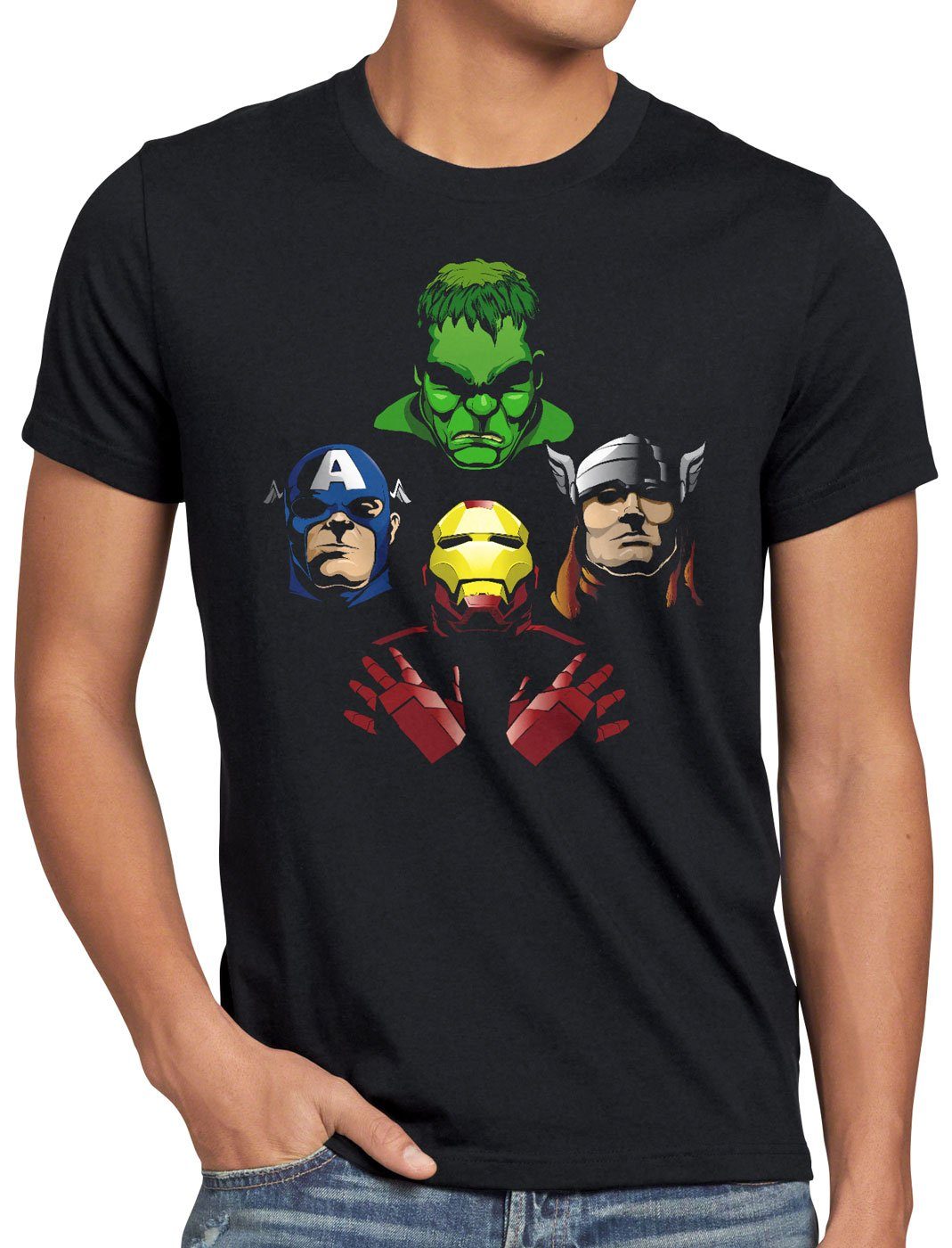 style3 Print-Shirt Herren T-Shirt Fab 4 captain infinity iron stark hulk america