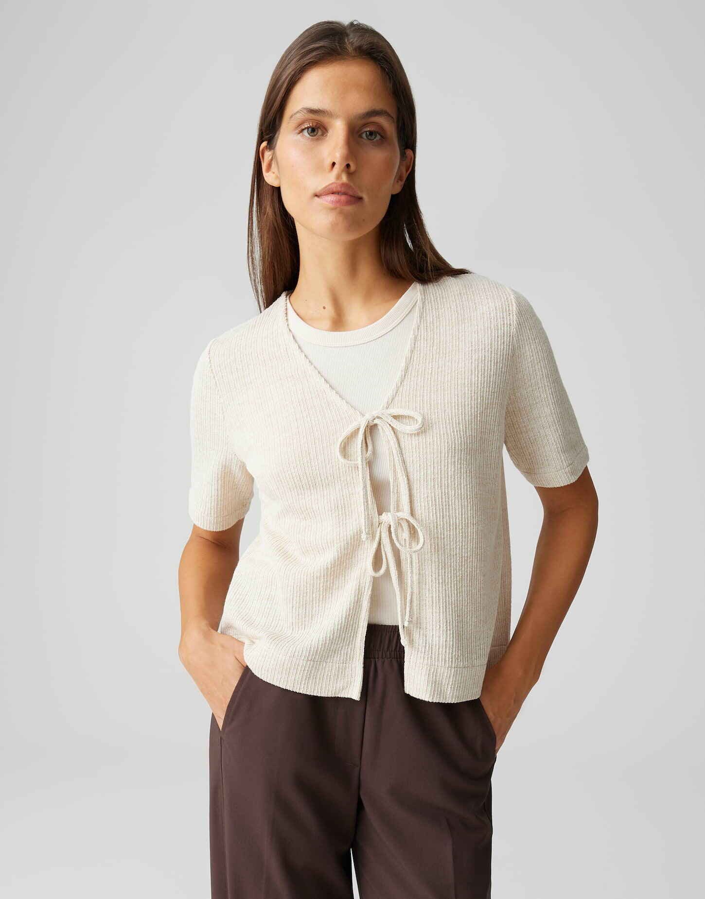 OPUS Shirttop SUDONNA Regular mit dekorativer Schnürun