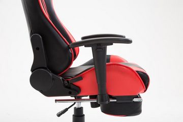 TPFLiving Gaming-Stuhl Boack mit bequemer ergonomisch geformter Rückenlehne (Schreibtischstuhl, Drehstuhl, Chefsessel, Gamingstuhl), Gestell: Kunststoff schwarz - Sitzfläche: Kunstleder schwarz/rot