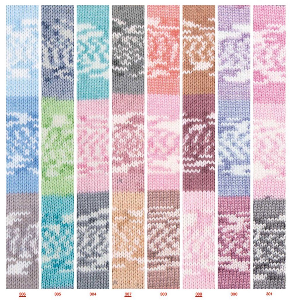 Katia Sweet Blanket Jacquard Babywolle Wolle zum Stricken und Häkeln Häkelwolle, 480,00 m (200g Wolle zum Babydecke stricken, Strickwolle, Strickgarn, Handstrickgarn, Jacquardmuster direkt aus dem Knäuel), mit Anleitung zum download