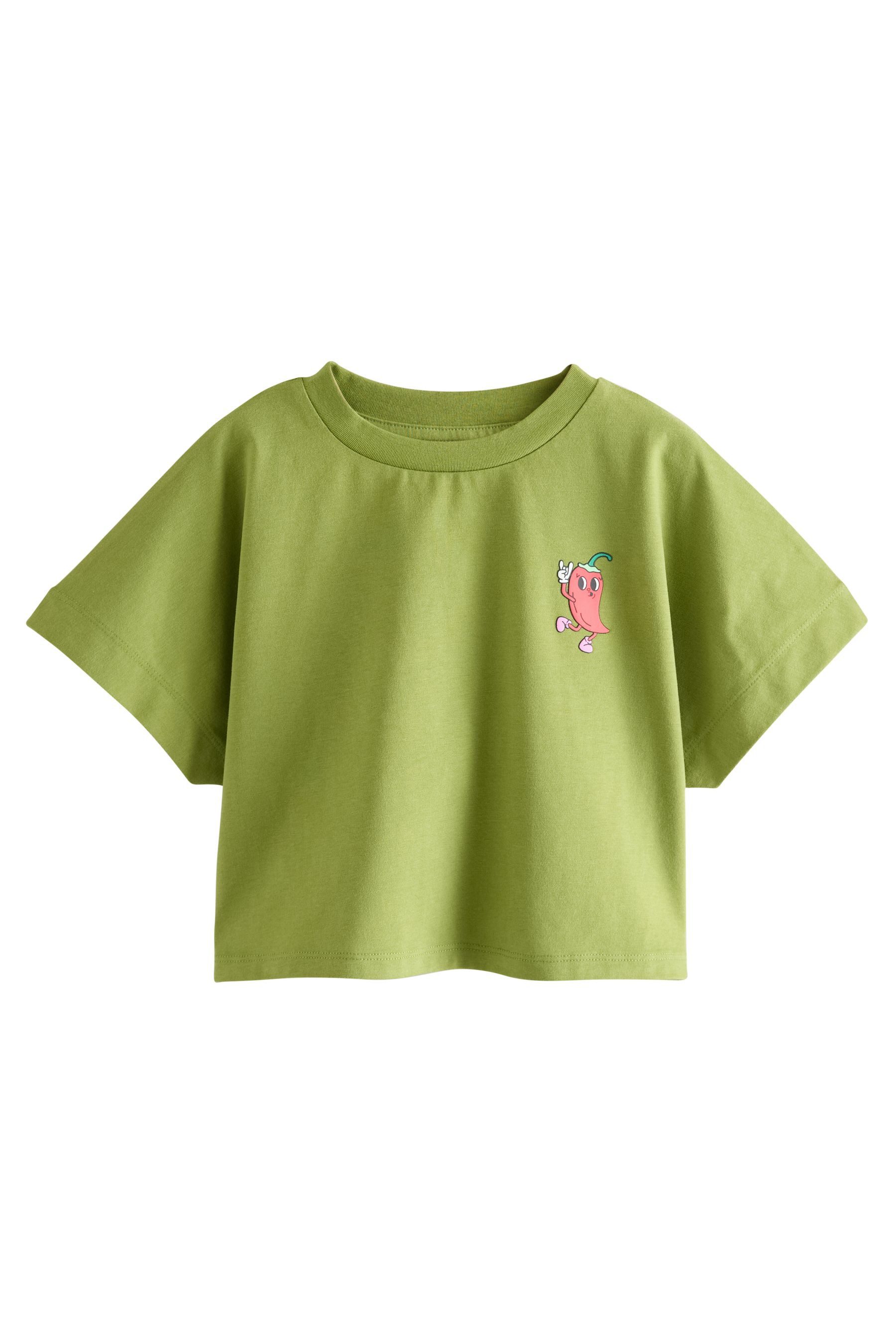 T-Shirt Kastiges T-Shirt mit Grafik