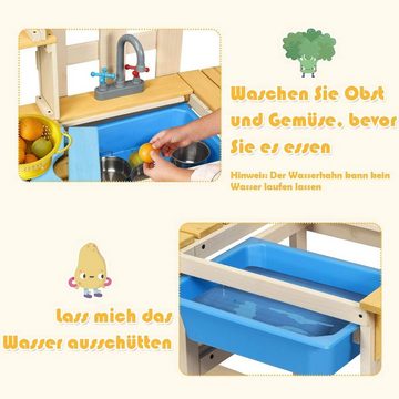 COSTWAY Spielküche Tannenholz + Plastik