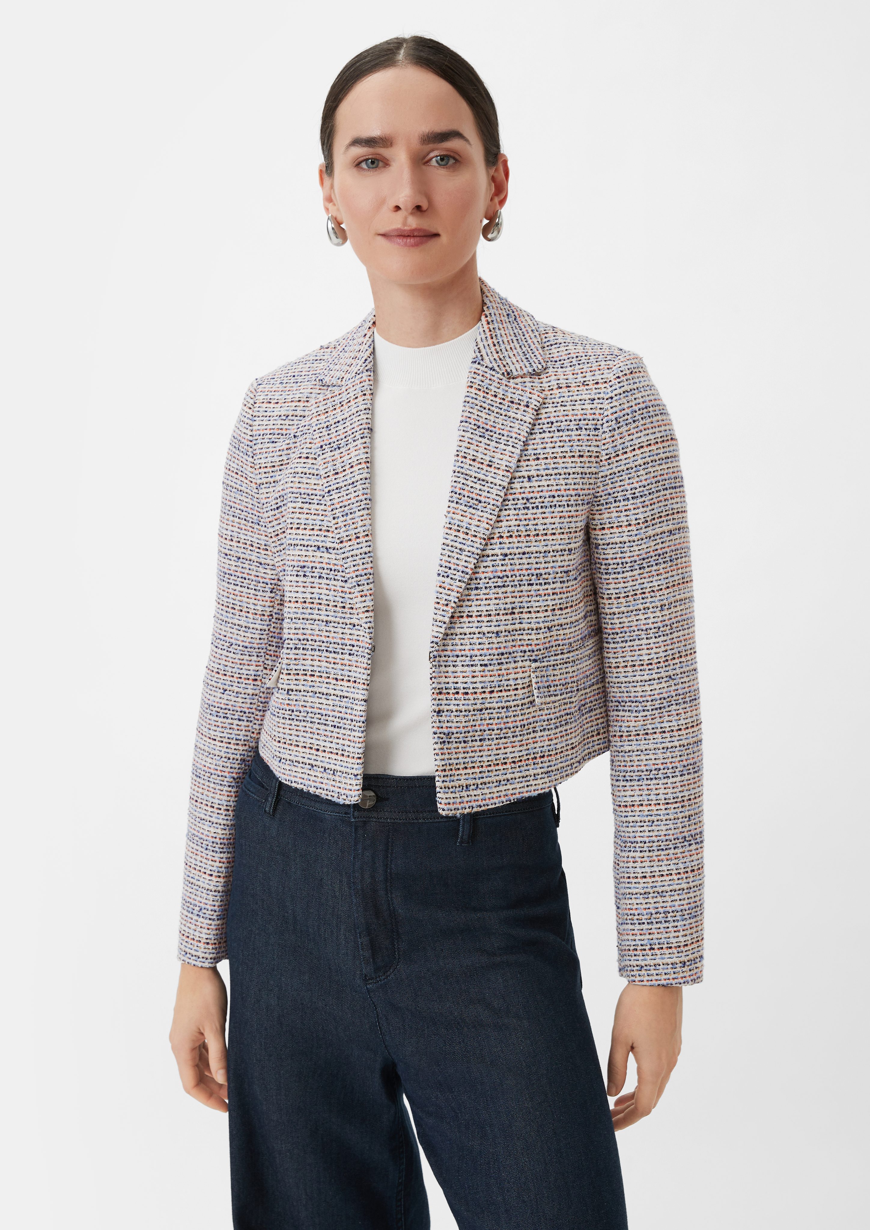 Blusenblazer Blazer mit Strickmuster