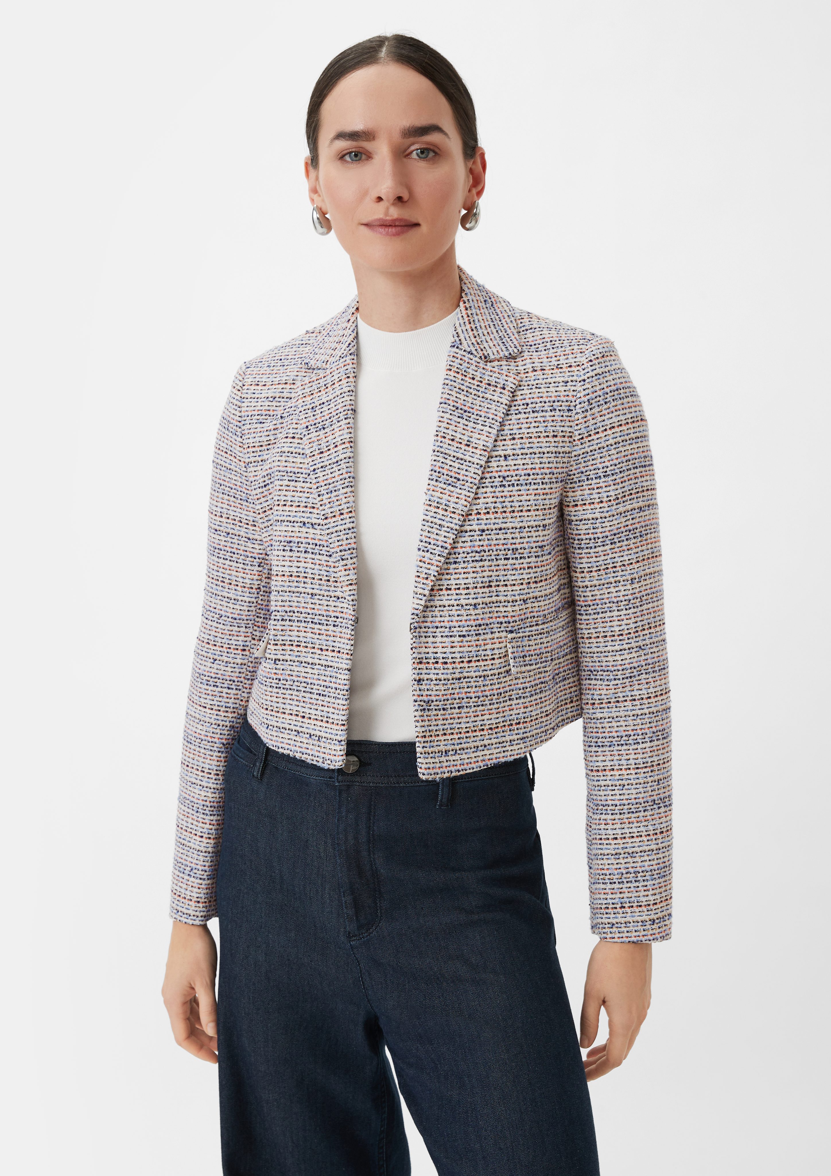 Comma Blusenblazer Blazer mit Strickmuster