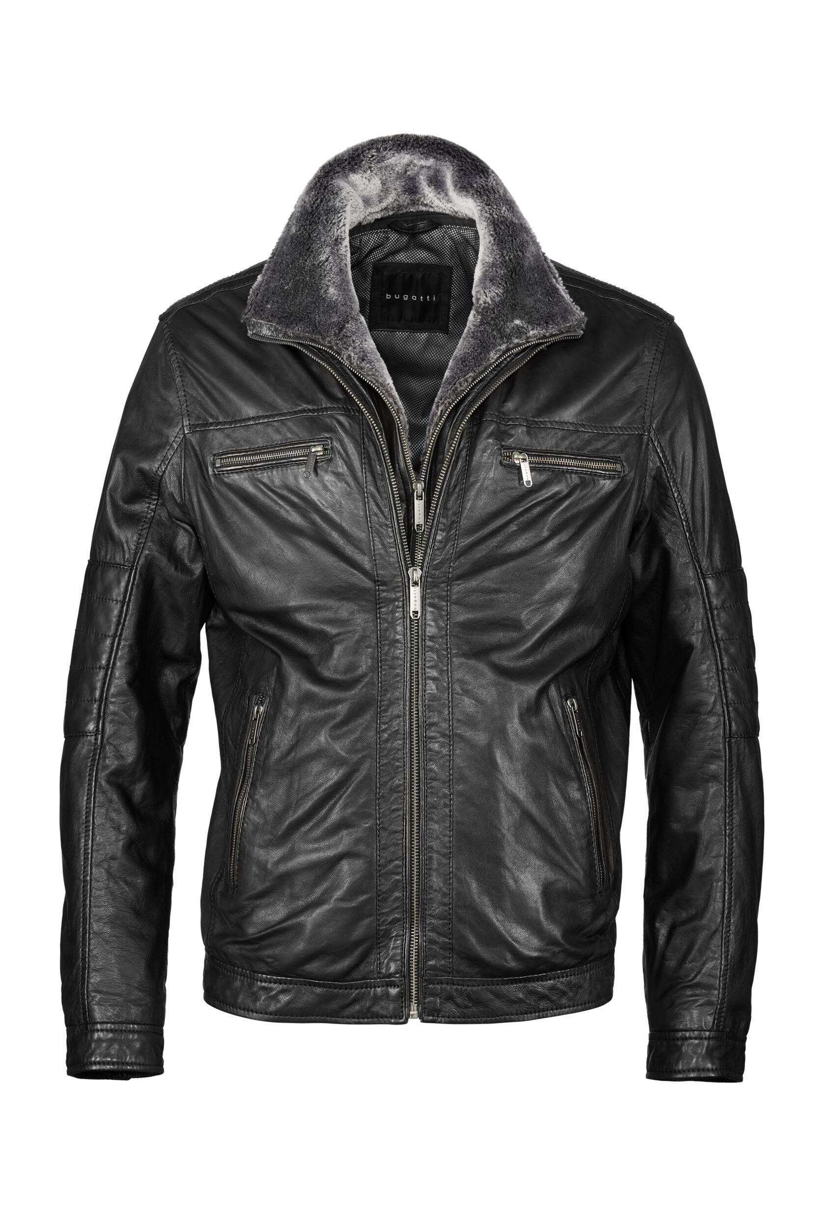 bugatti Lederjacke BUHEAVEN (1-St) mit Reißverschlusstaschen günstig online kaufen