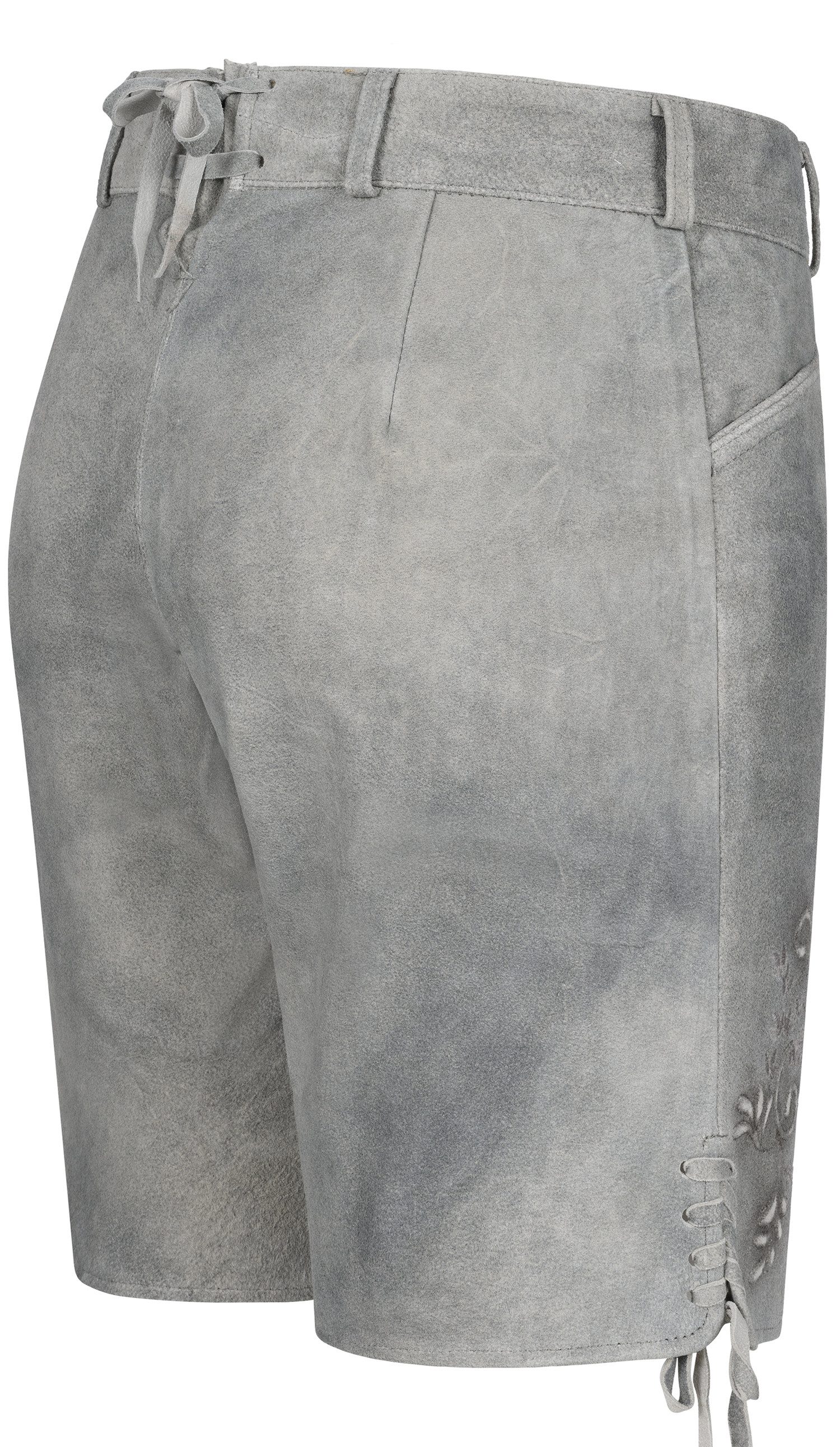 Nübler Trachtenlederhose Lederhose Victoria-W London Fog in Hellgrau von Nübler.