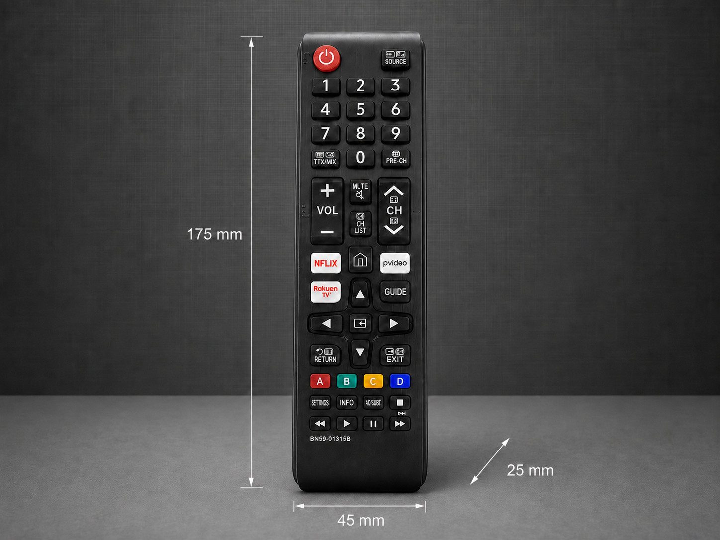 azurano Ersatz für SAMSUNG BN59-01315B Universal-Smart-TV-Fernbedienung (für 2018-2022 SAMSUNG UE Quantum Crystal - Netflix, Prime & Rakuten)