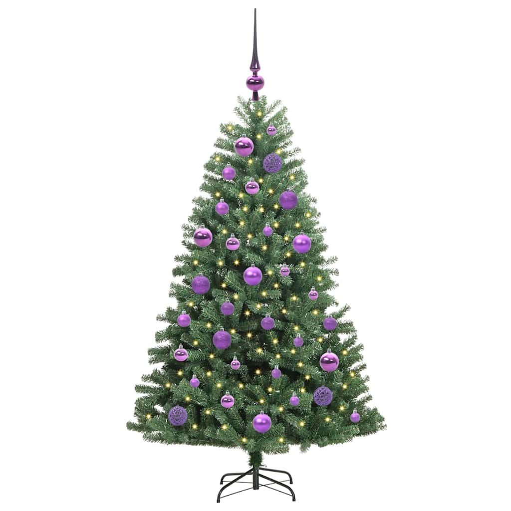 vidaXL LED Baum Künstlicher klappbarer Weihnachtsbaum mit 150 LEDs Grün 120 cm