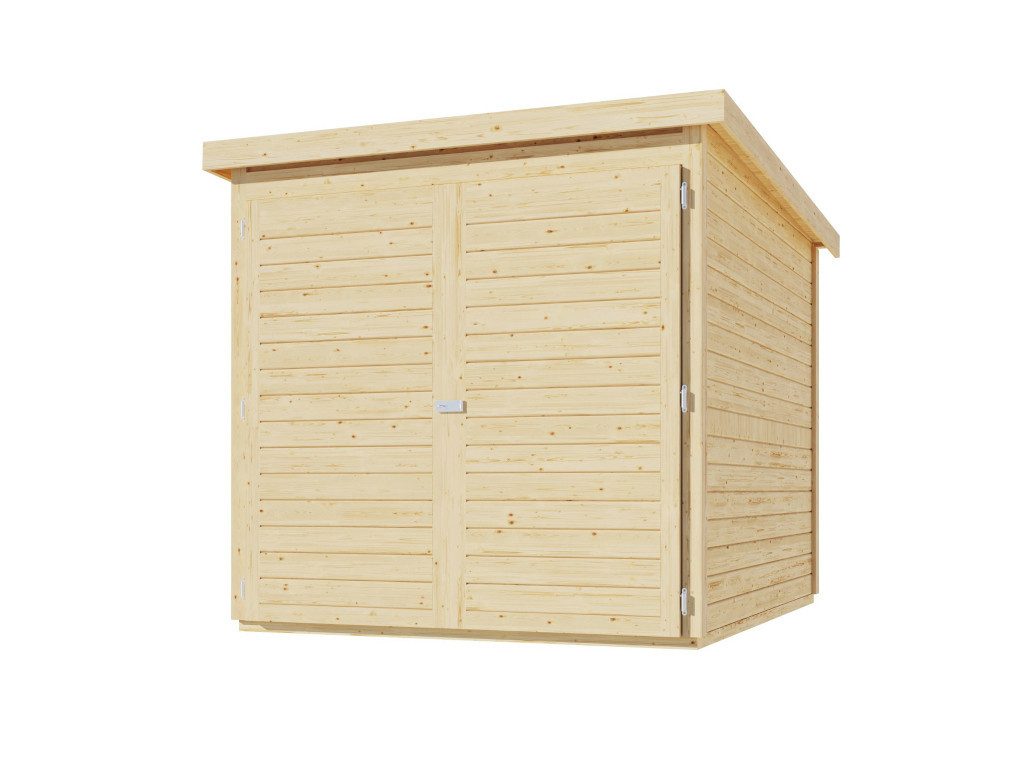 Karibu Gartenhaus Bikebox Fahrradgarage 3 19 mm naturbelassen, BxT: 162.50x216 cm, 19 mm Wandstärke, Doppeltür