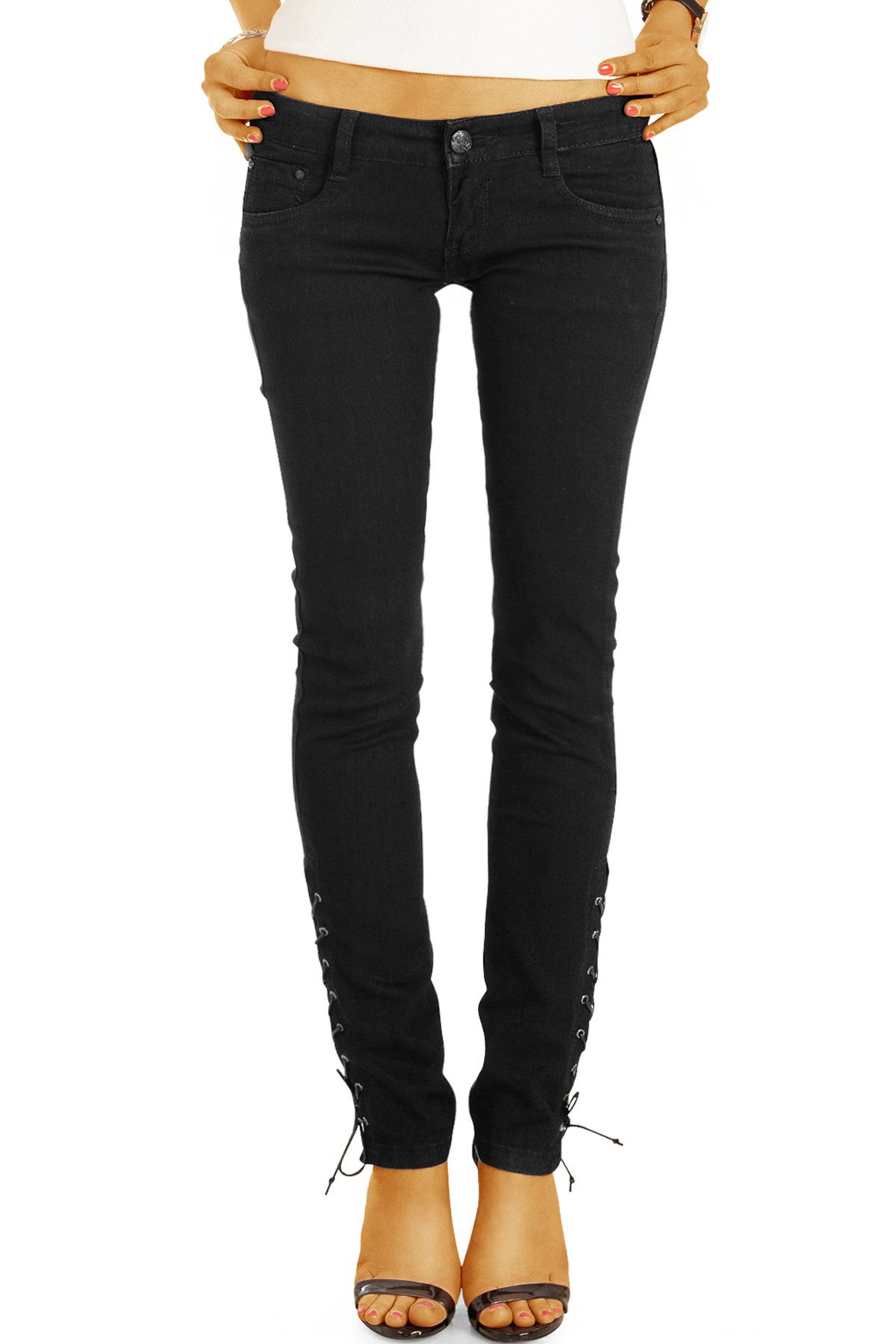 Skinny-fit-Jeans Super Low Waist Jeans zum Schnüren, Skinny, hüftig - Frauen - j22p