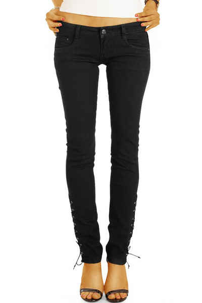 be styled Skinny-fit-Jeans Super Low Waist Hüftjeans Hose zum schnüren, enger Schnitt, niedrige Leibhöhe - Frauen - j22p Schnürung am Bein