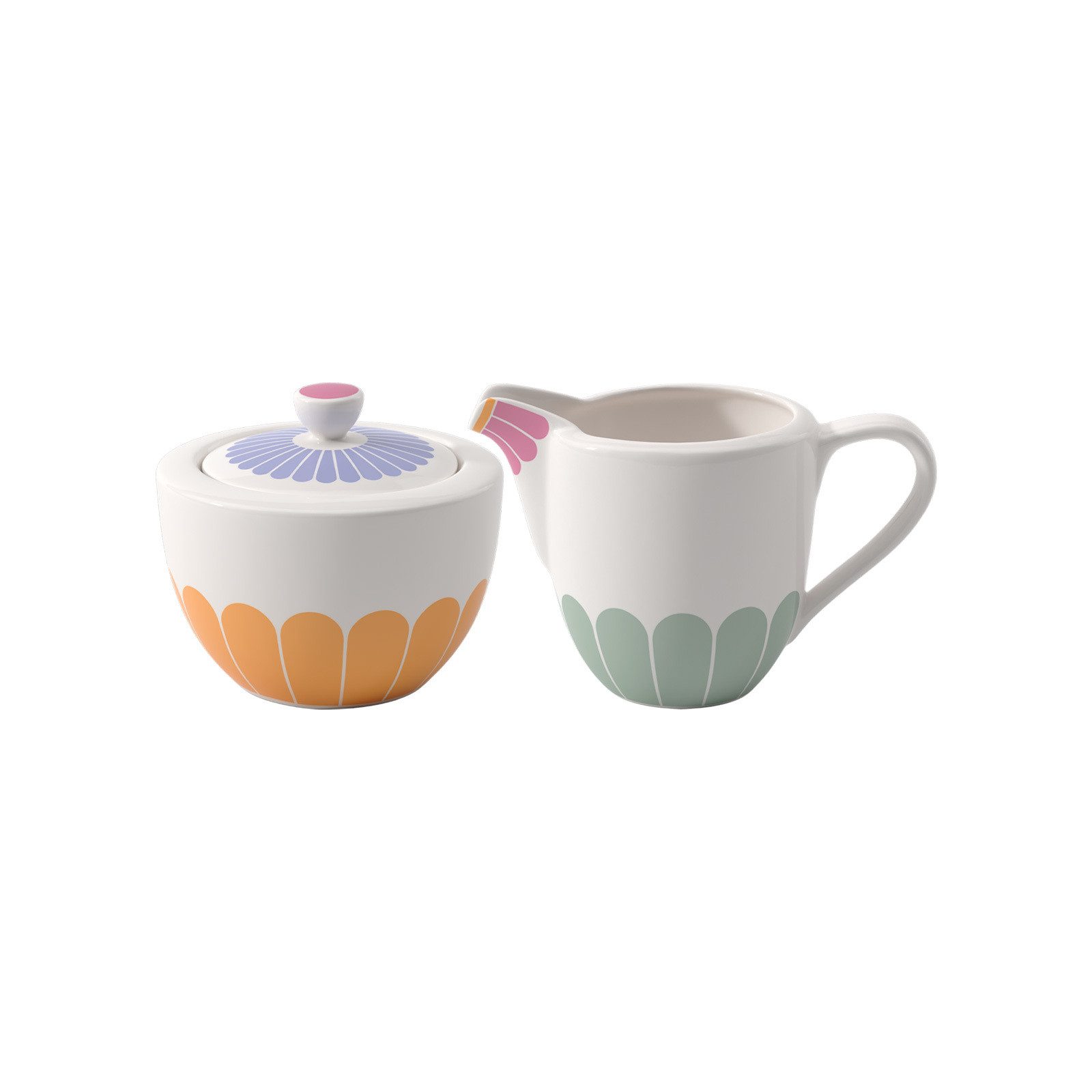 Villeroy & Boch Fleur Couleur Milch- und Zuckerset 2er Set (2-tlg), Porzellan