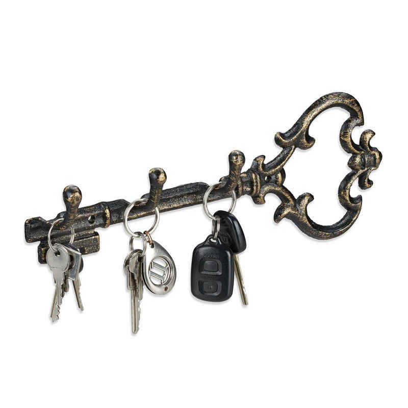 relaxdays Schlüsselbrett Schlüsselbrett Vintage, Bronze