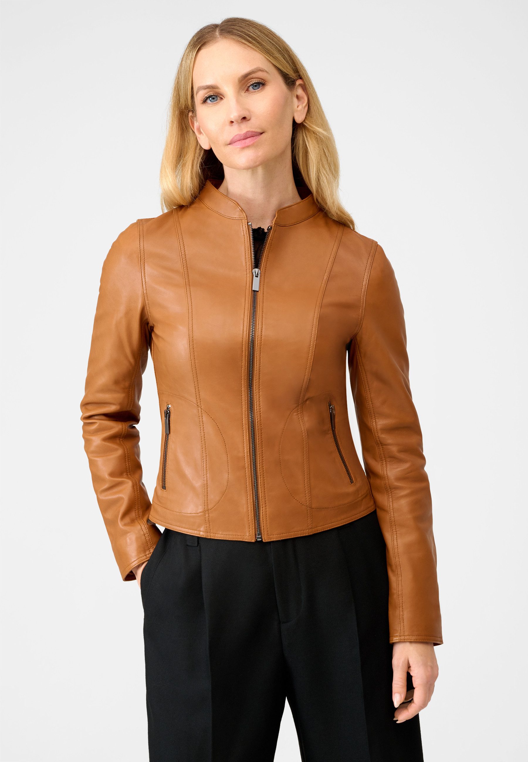 RICANO Lederjacke Aurore Lederjacke mit Stehkragen