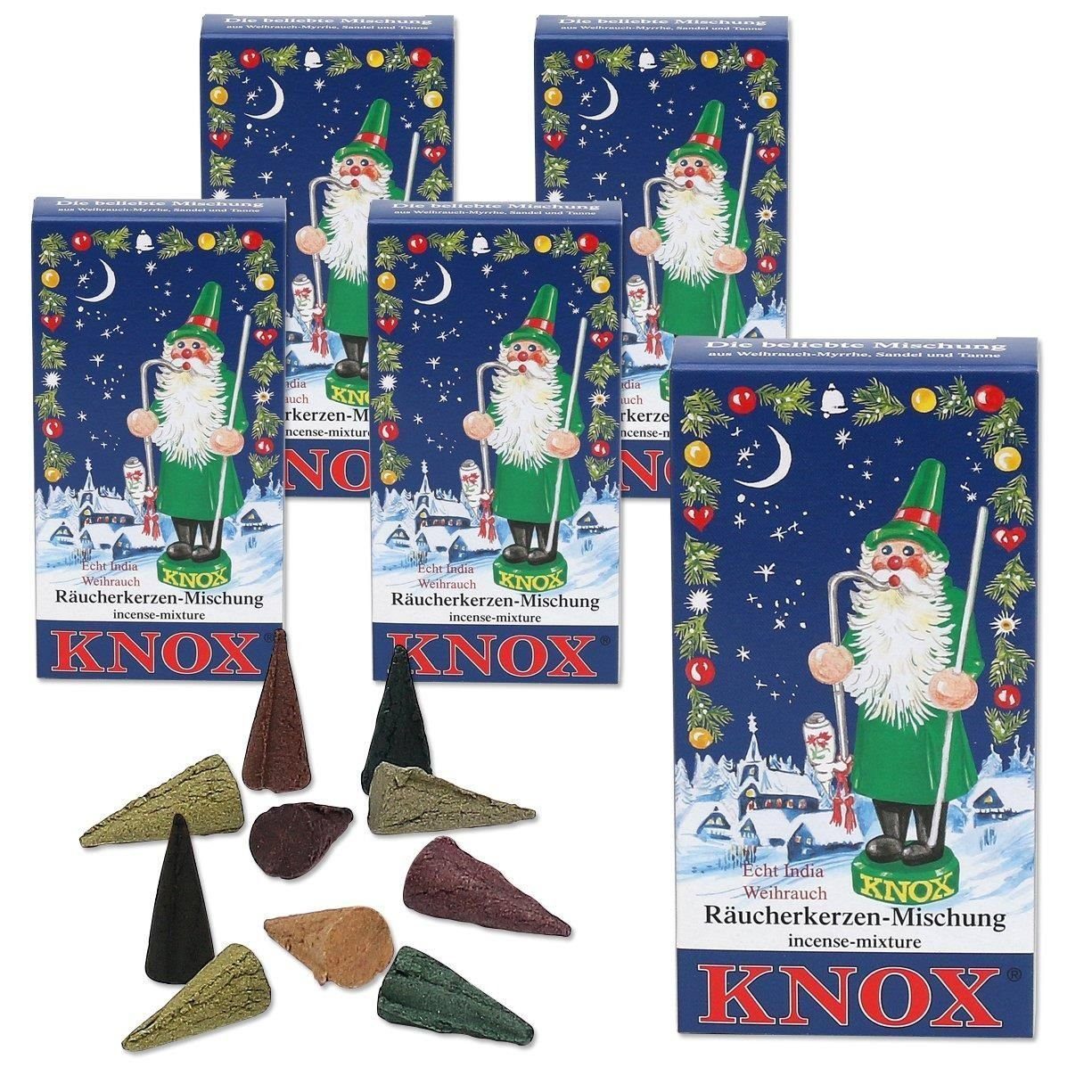 KNOX Räucherkegel 5 Päckchen Räucherkerzen- Bunte Mischung - 24er Packung