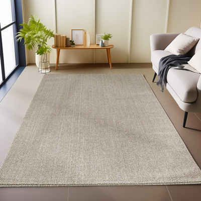 Schlingenteppich Unicolor - Einfarbig, Carpetsale24, Rechteckig, Höhe: 7 mm, Kurzflor Schlingen Teppich Braun Cut-Loop Wohnzimmer Teppich