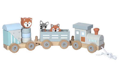 KINDSGUT Spielzeug-Eisenbahn Holzeisenbahn, (12-tlg), Holzspielzeug, ohne Elektronik, motorische Förderung