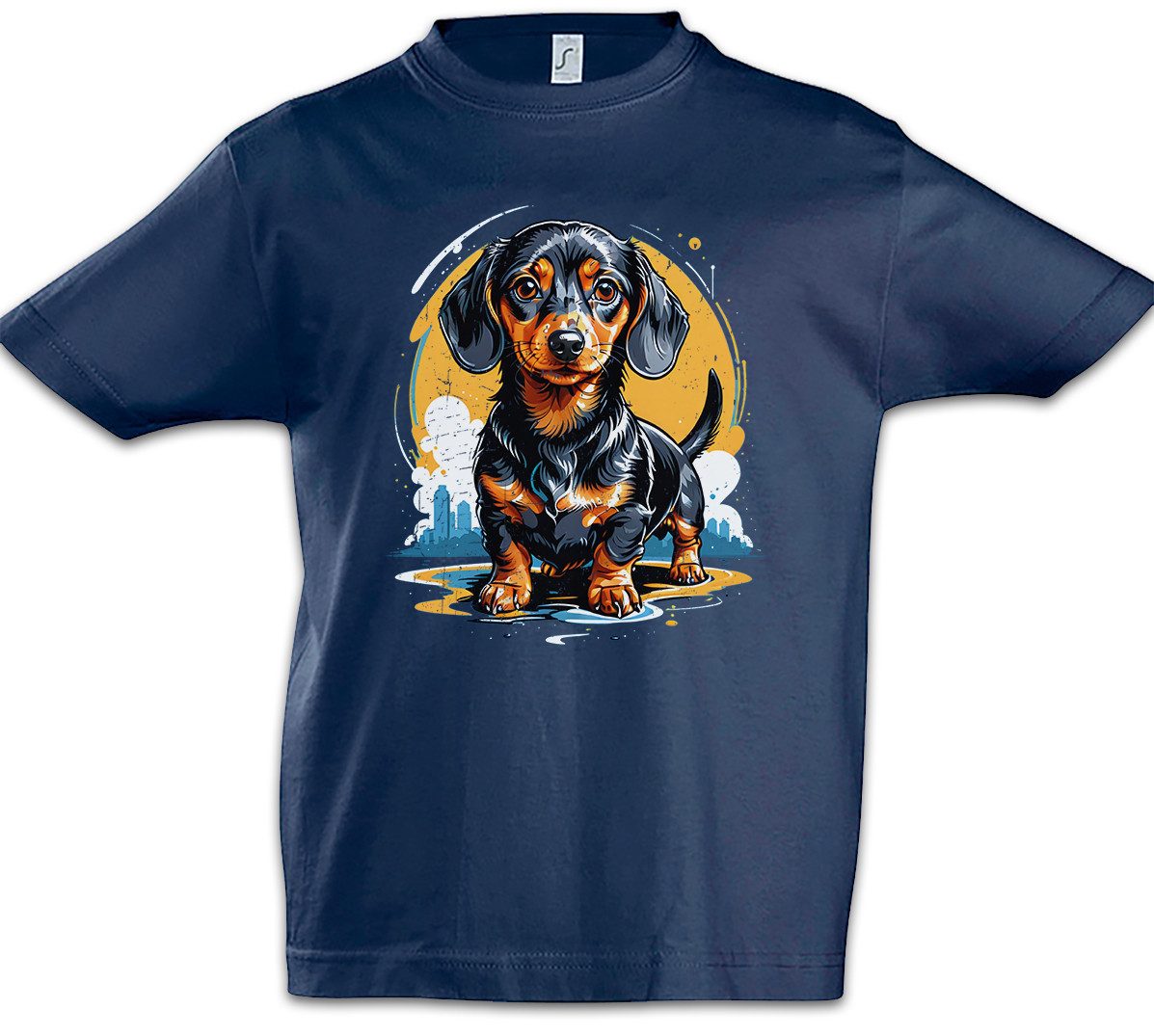 Print-Shirt Sweet Dackel Art Kinder T-Shirt Dachshund Teckel Hund Dog Kurzhaar