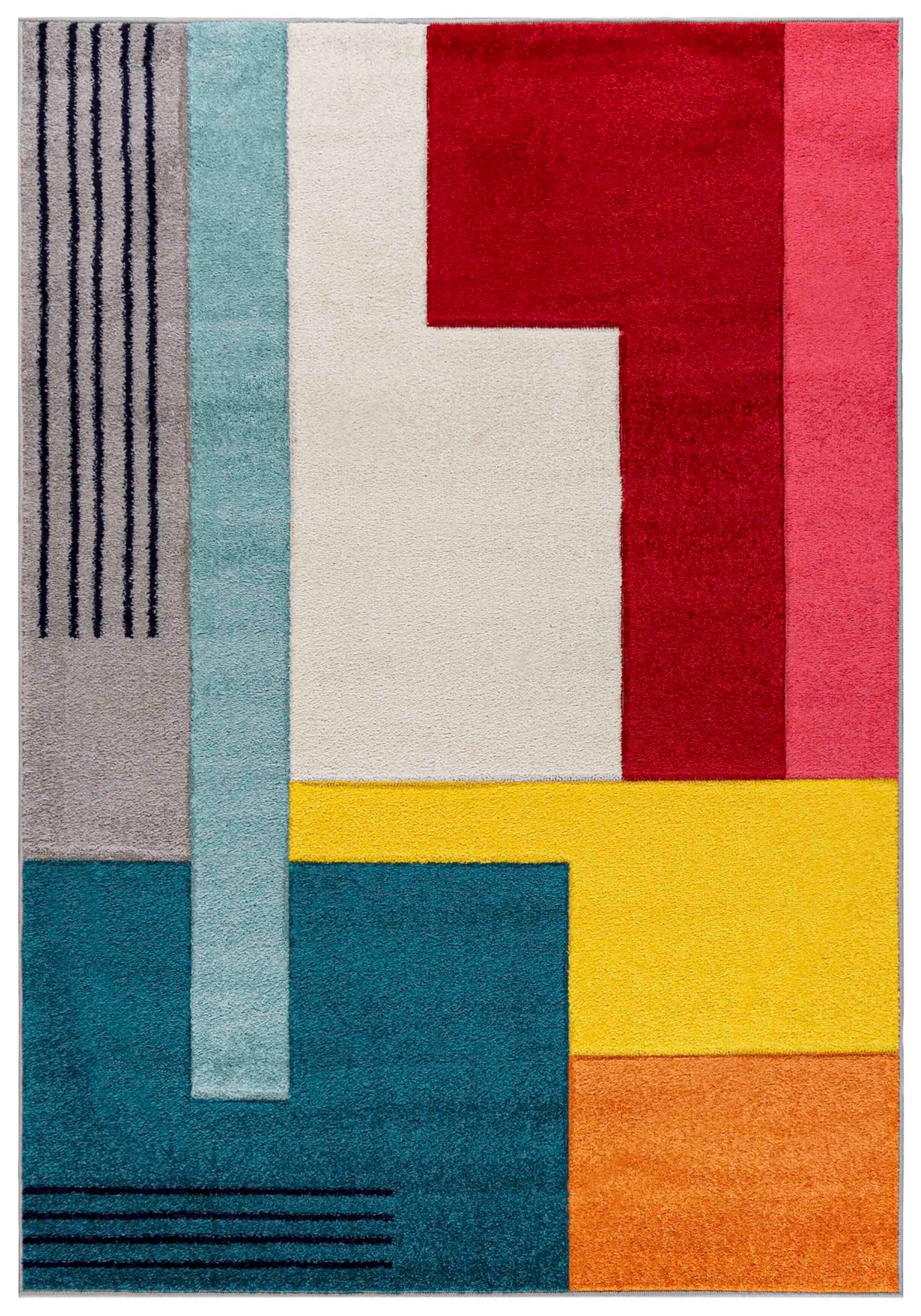 Mazovia Designteppich Modern Geometrischer Teppich Bunt günstig online kaufen