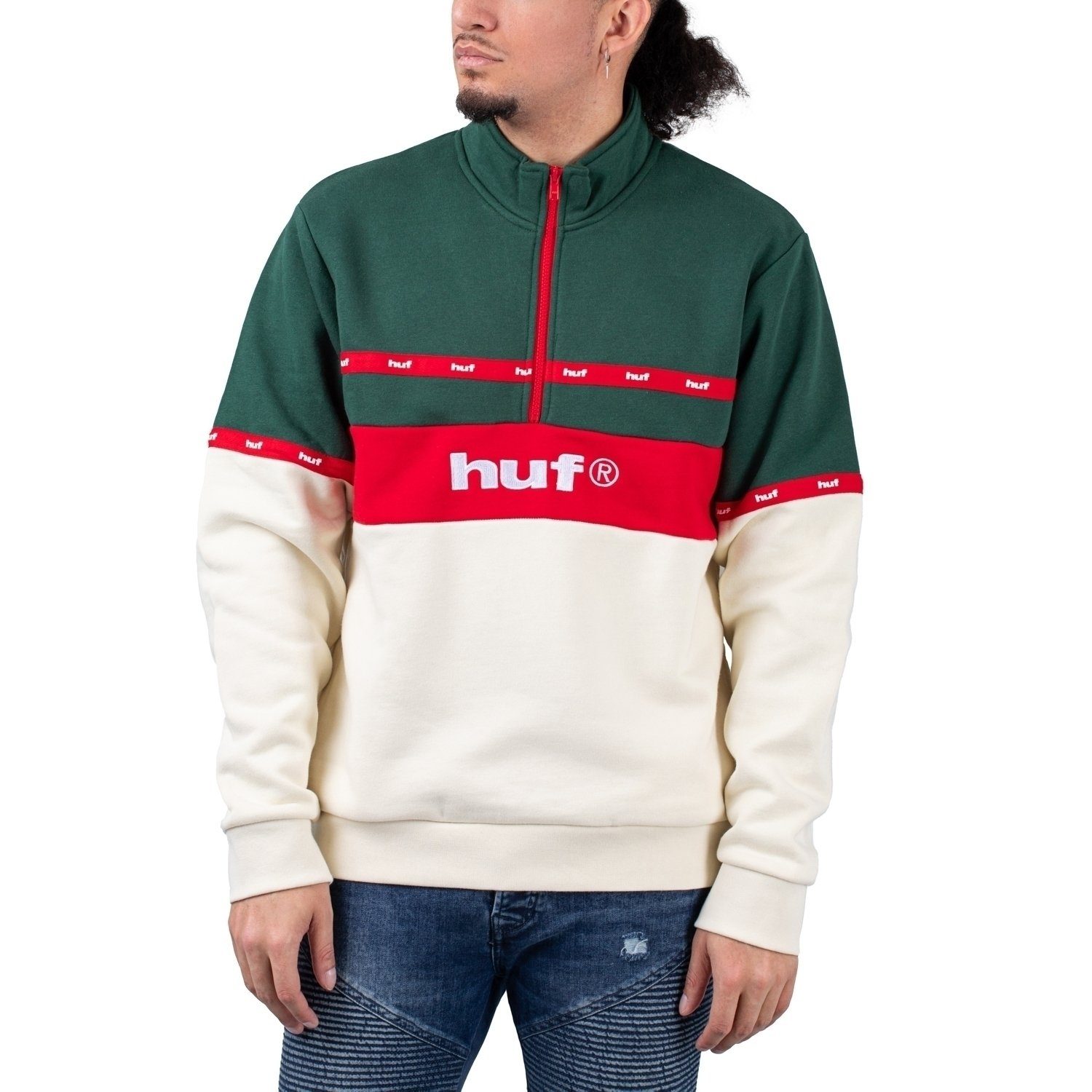 HUF Sweater HUF Taped 1/4 Zip Fleece | Sweatshirts