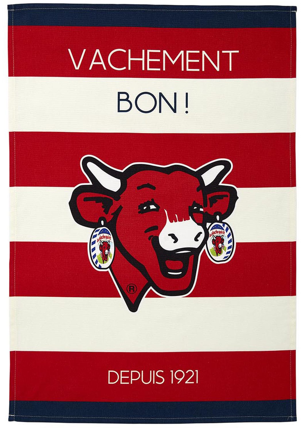 Coucke Geschirrtuch raye rouge, (1-tlg., 1-teilig), Vache Qui Rit Küchentuch ca.50x75cm Jacquard Baumwolle