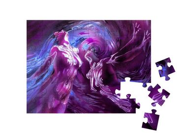 puzzleYOU Puzzle Abstrakte weibliche Körper in blau und lila, 48 Puzzleteile, puzzleYOU-Kollektionen Fantasy