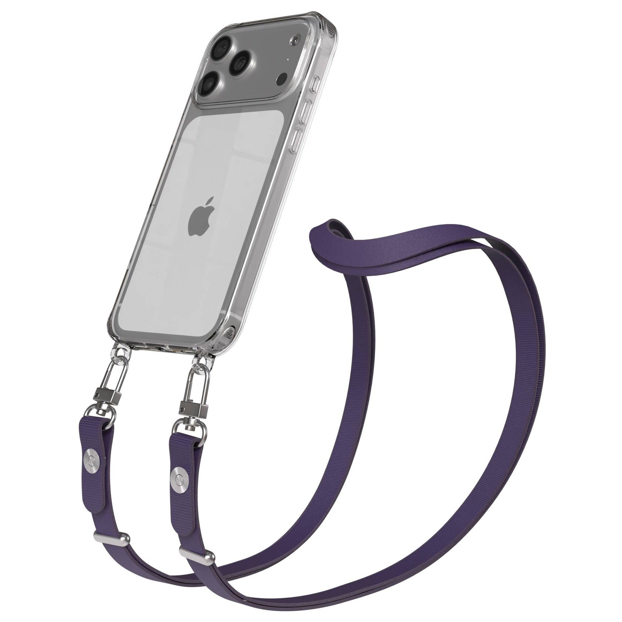 EAZY CASE Handykette für Apple iPhone 17 Pro Max Handyhülle mit Handyband magnetisch, Kordel fürs Handy in Lila mit flexibler Länge und Magnetband