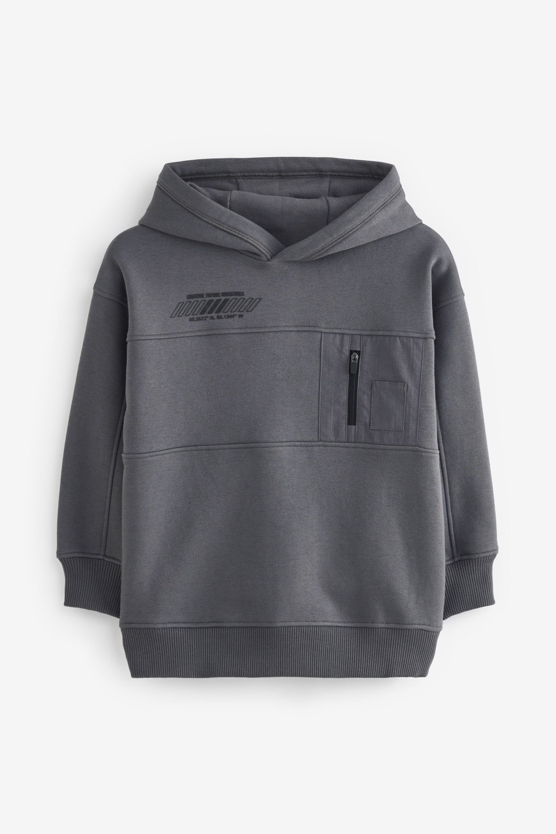 Next Kapuzensweatshirt Hoodie im Utiltiy-Stil (1-tlg) Grey Charcoal