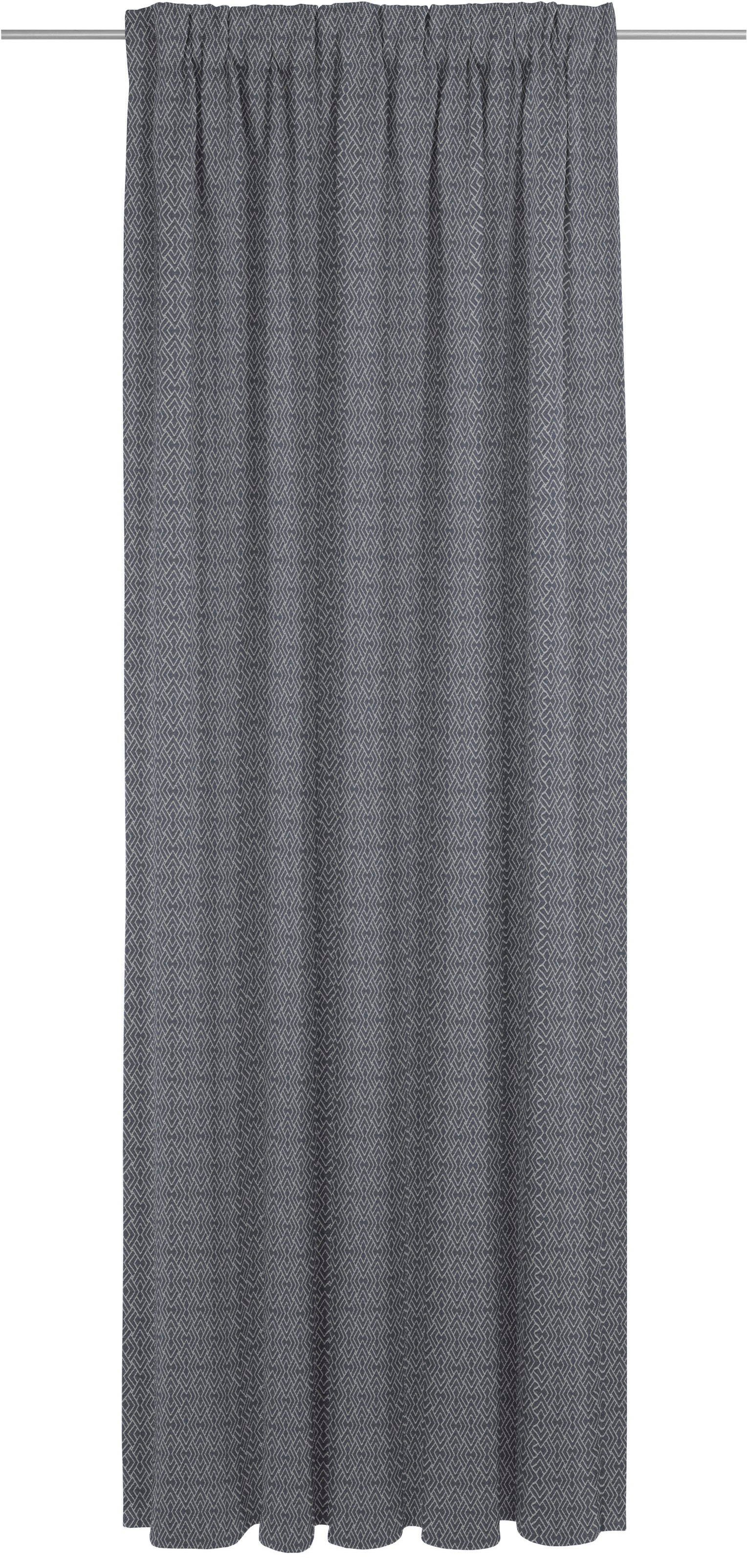 Vorhang Graphic Ventus light, Adam, Multifunktionsband (1 St), blickdicht, Jacquard, nachhaltig aus Bio-Baumwolle dunkelblau | Fertiggardinen
