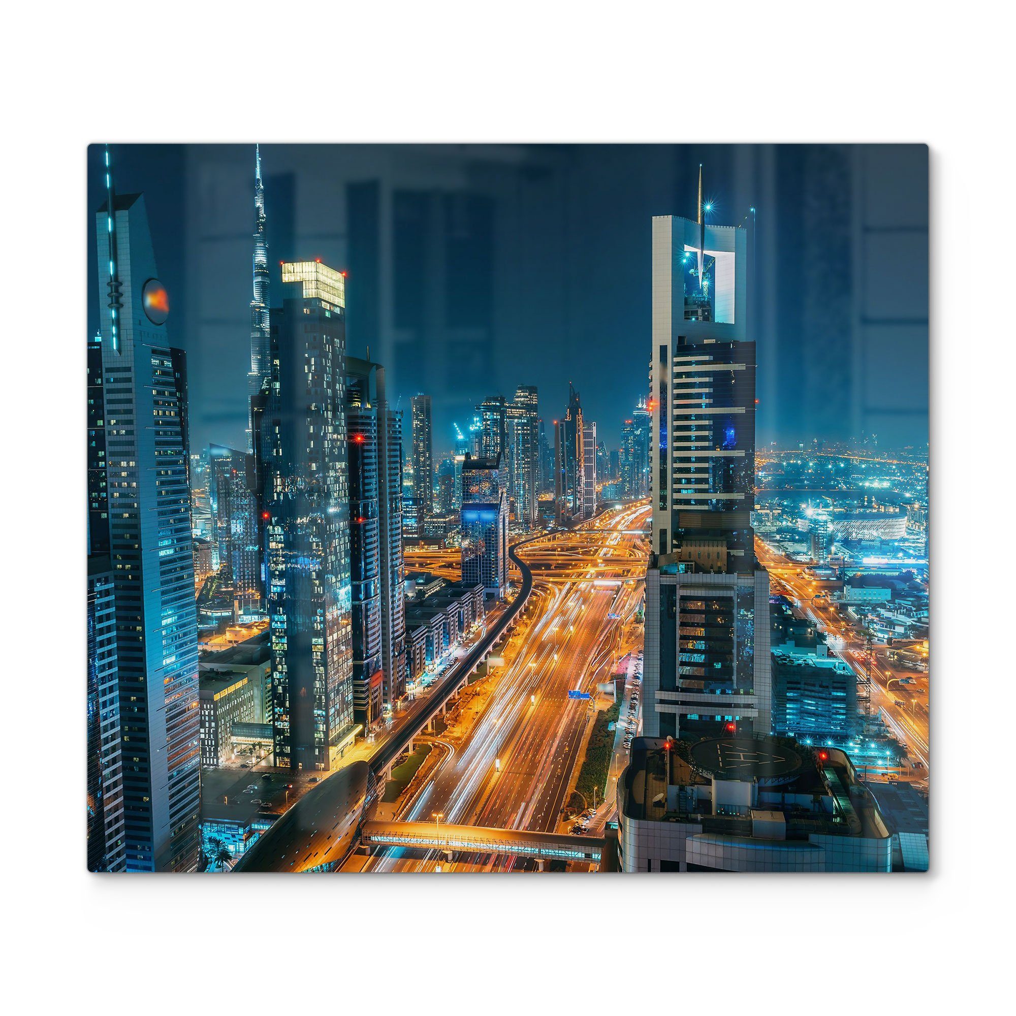 DEQORI Herdblende-/Abdeckplatte 'Schlafloses Dubai', Glas, (1 tlg), Glas Herdabdeckplatte Ceranfeld Herd