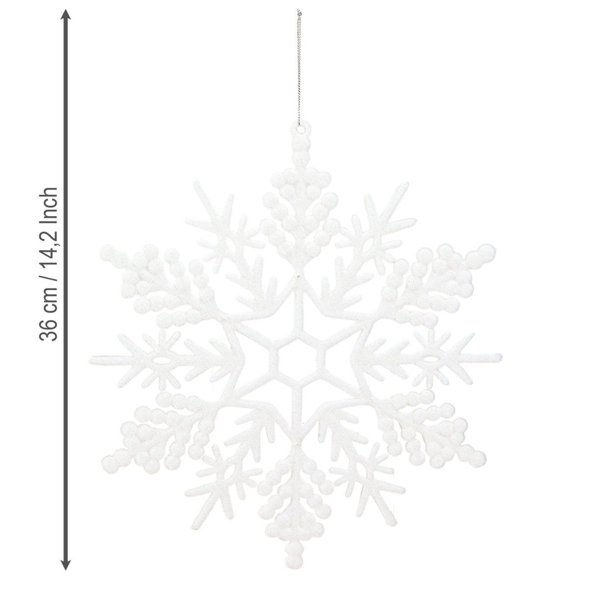 Florists Products Schneemann Schneeflocke Deko Weiß 30cm Anhänger Winterdeko 3er Set, 3 Stück