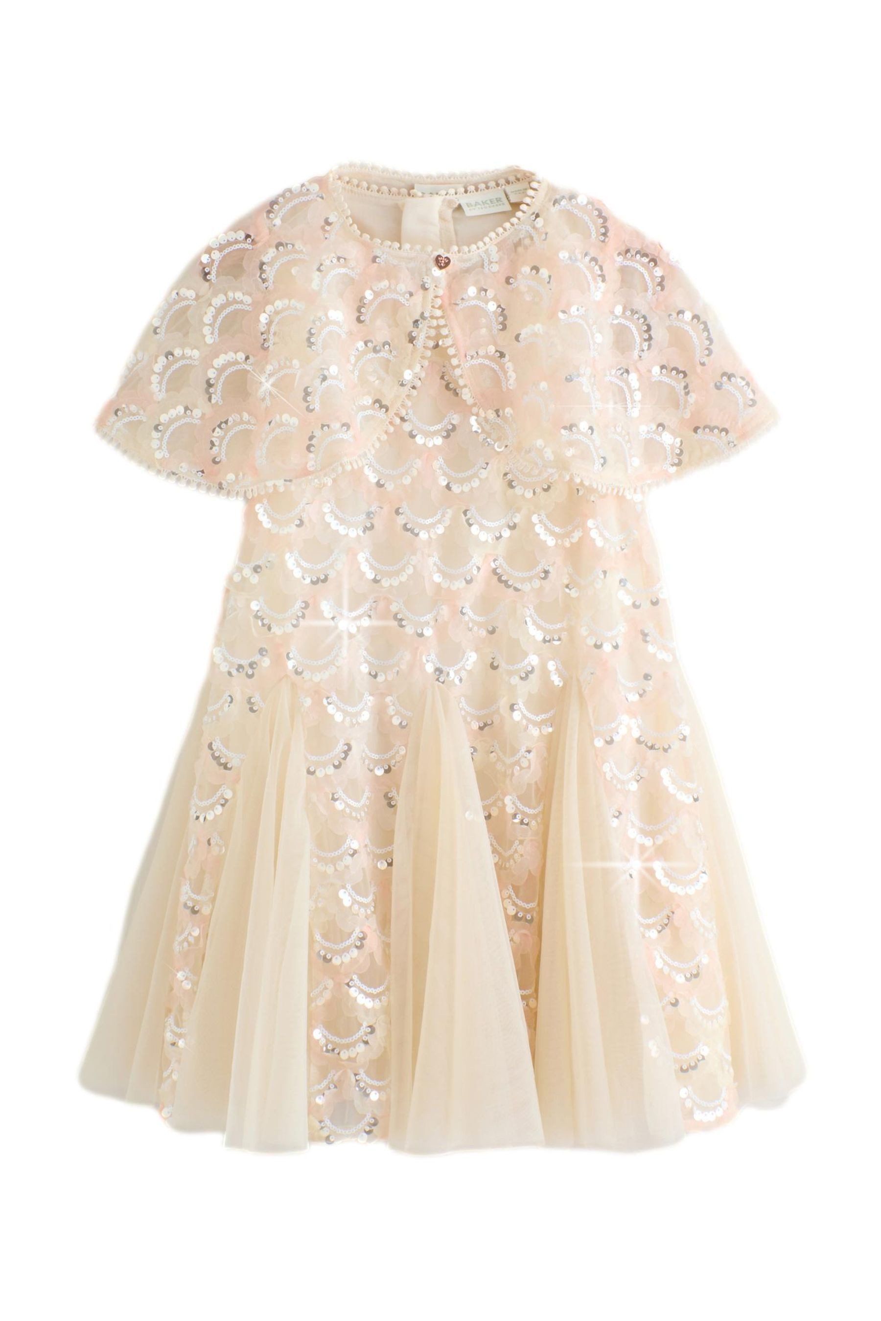 Baker by Ted Baker Paillettenkleid Baker by Ted Baker Meshkleid mit Pailletten + Cape (2-tlg)