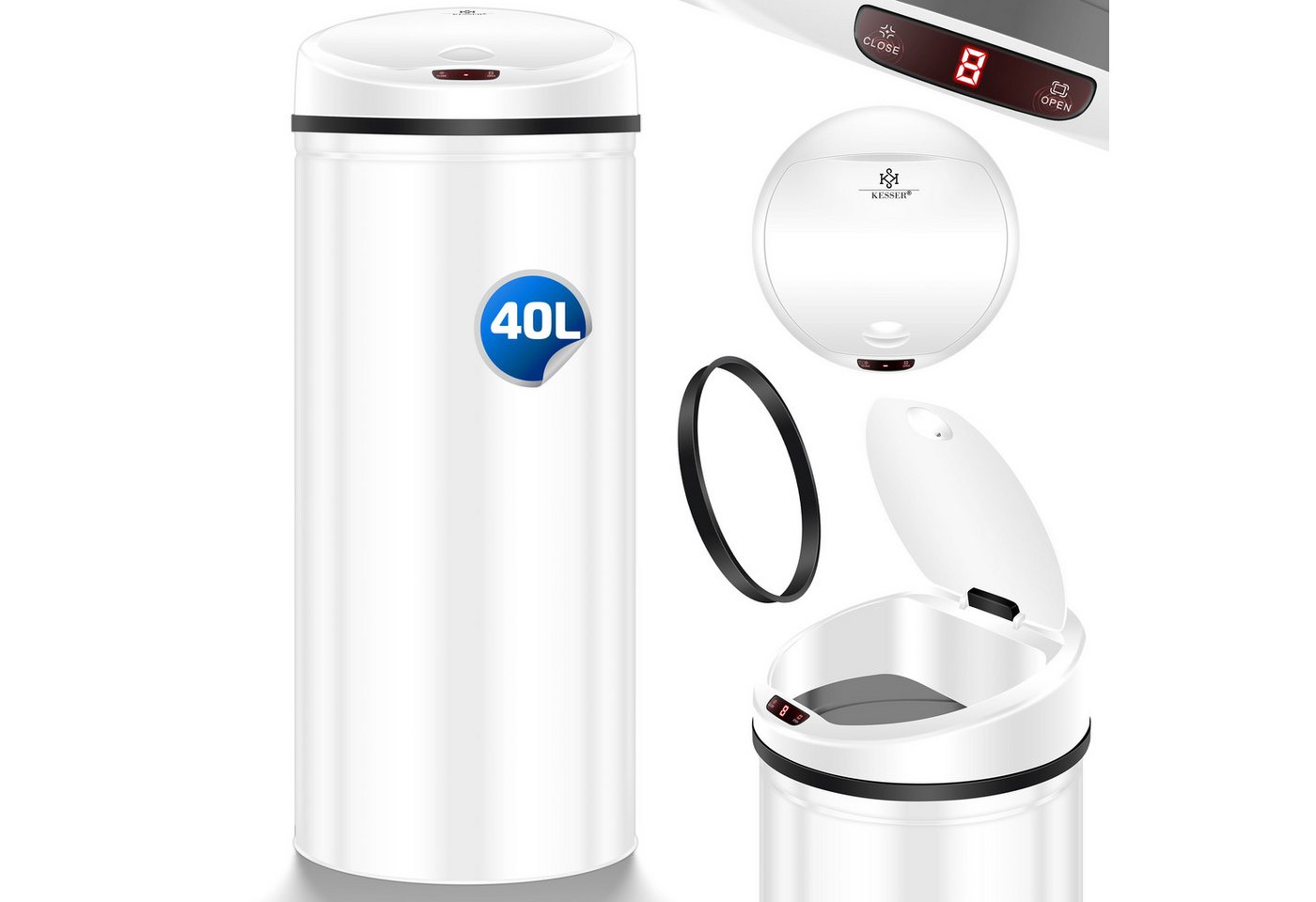 KESSER Mülleimer, Automatik Sensor Mülleimer Abfalleimer Abfall EDELSTAHL