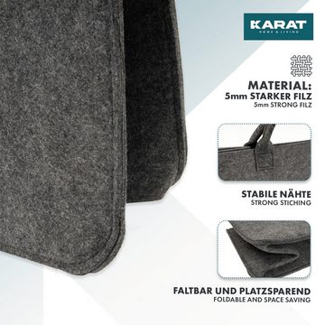 Kubus Allzweckkorb Avalon, Filztasche, Einkaufstasche, Kaminholztasche, Faltbar, 4er Set