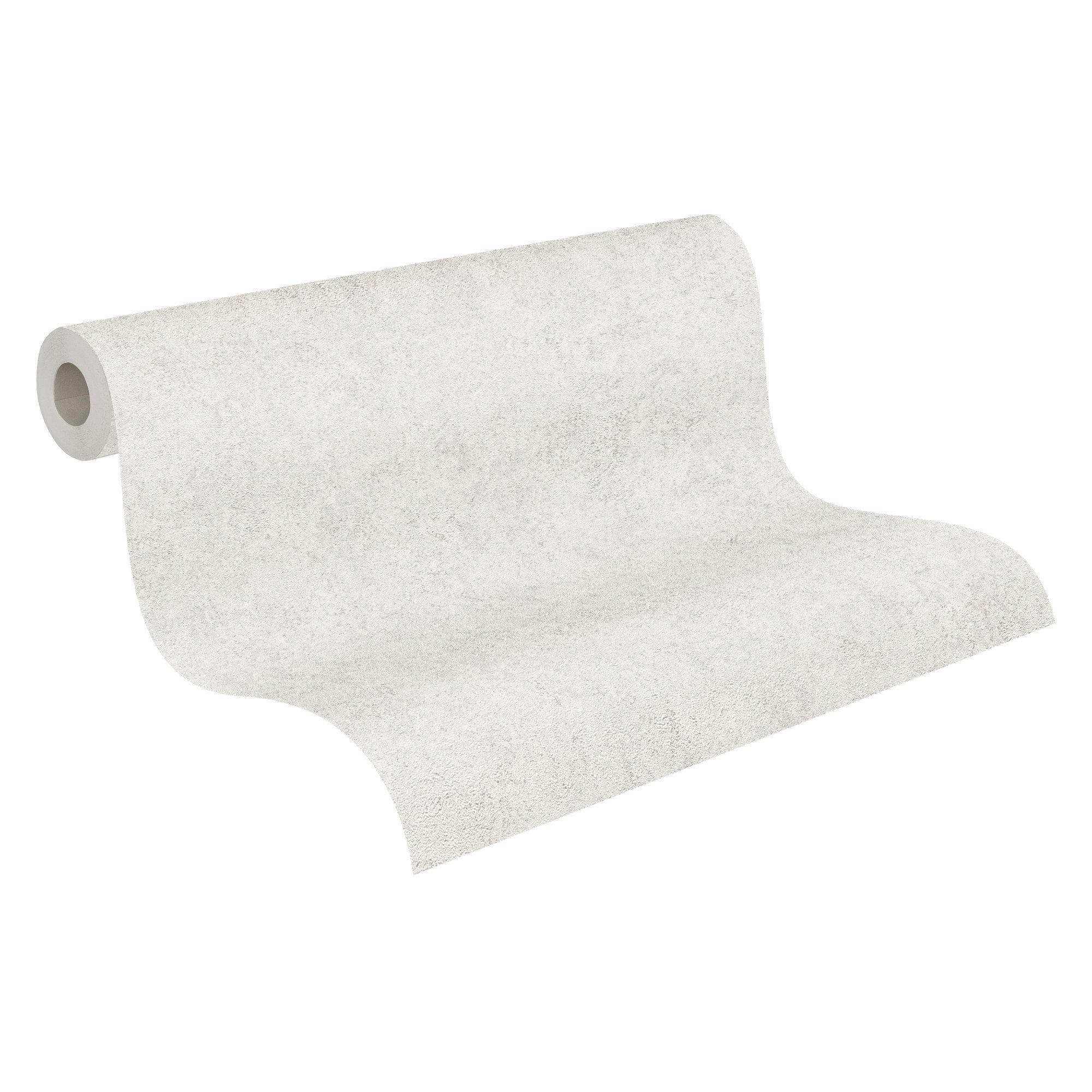 A.S. Création Vliestapete Strukturtapete Metallic, glatt, abstrakt, glänzend, organisch, (1 St), Tapete Putzoptik Glatt Tapeten Wohnzimmer Schlafzimmer Küche Flur Büro