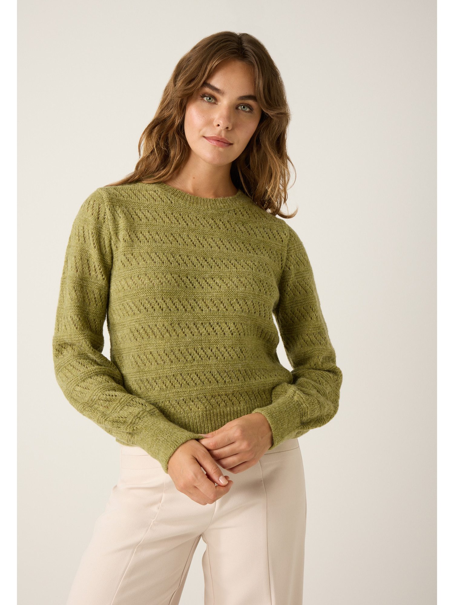 MORE&MORE Rundhalspullover leichter Rundhalspullover Struktur günstig online kaufen