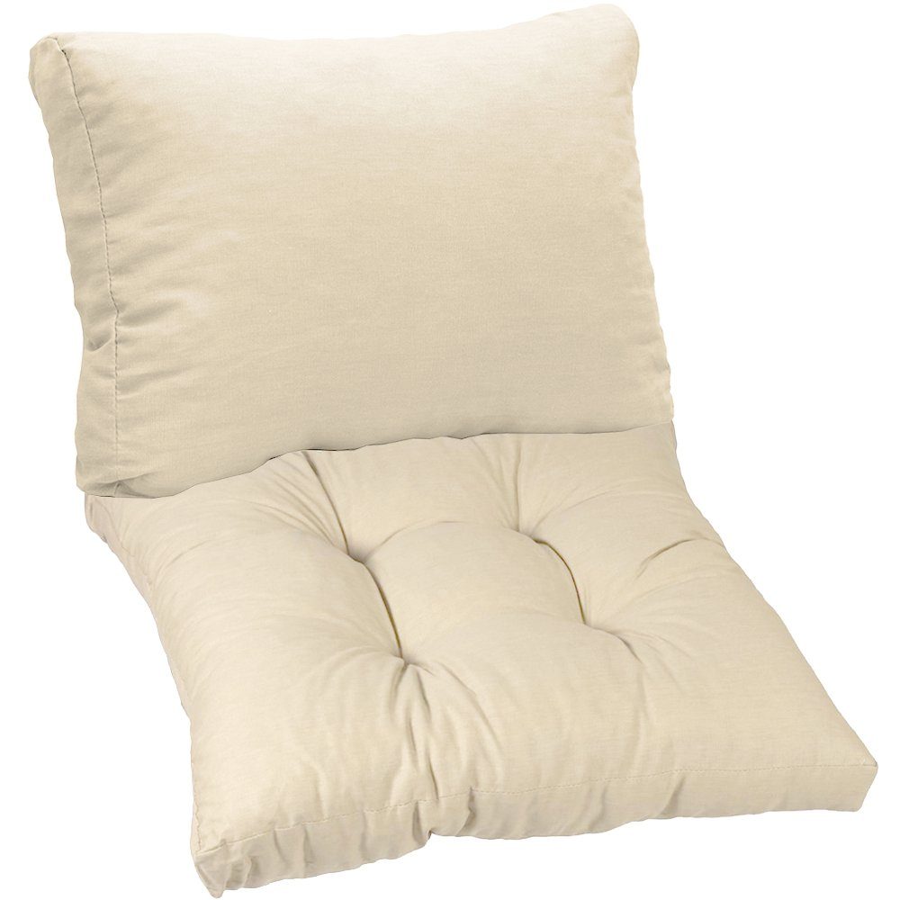 NYVI Sitzkissen Loungekissen SmartLounge - 1x Sitzkissen 80x80 + 1x Rückenkissen 80x40, Auflagen für Rattan Gartenmöbel, Indoor & Outdoor