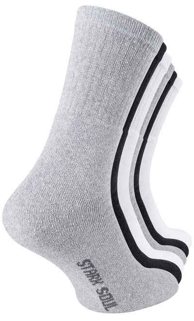 Stark Soul® Tennissocken Crew Socken - 6 oder 12 Paar Tennissocken, Freizeitsocken (6-Paar) in Schwarz, Weiß, oder Schwarz/Weiß/Grau