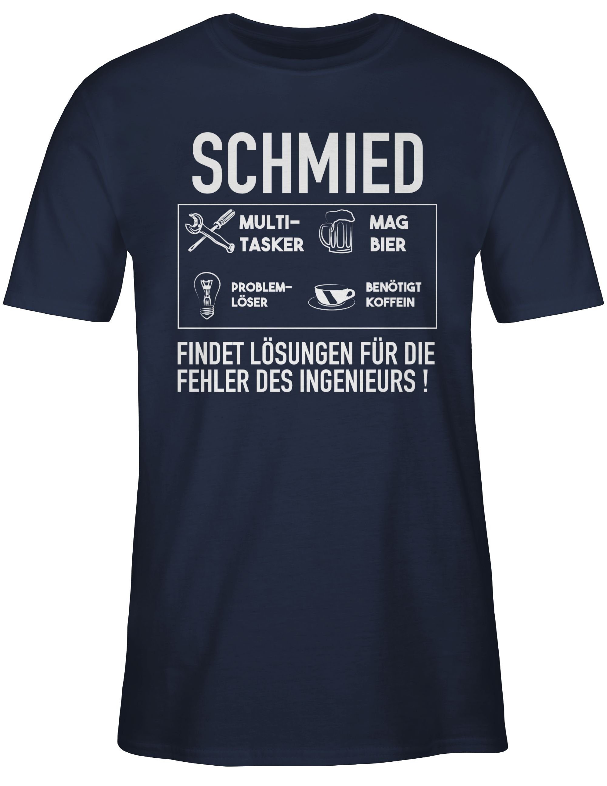 T-Shirt Handwerker Navy Shirtracer Schmied Geschenke Blau 2