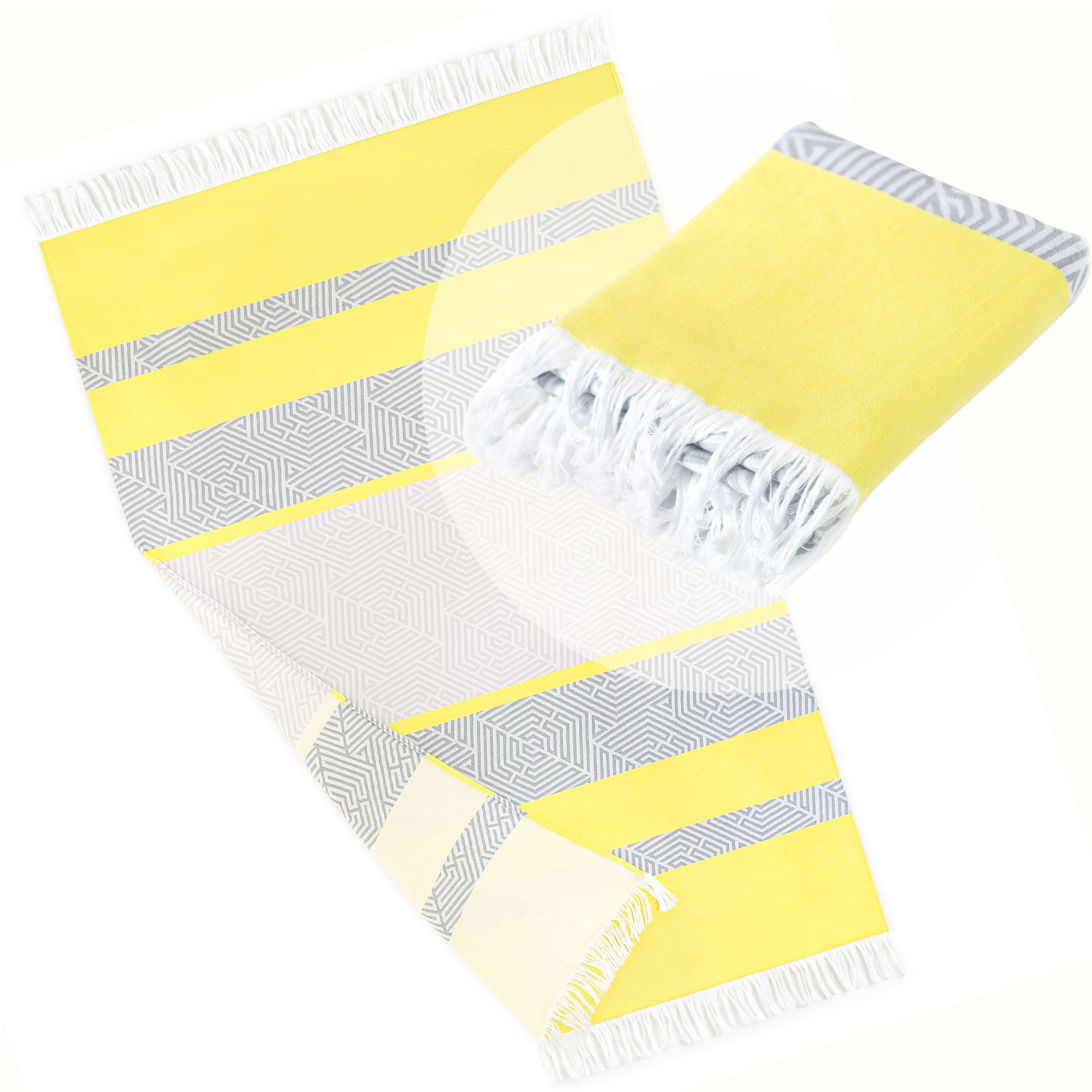 Zwoltex Hamamtuch Leichtes Jacquard Strandtuch 100x160 aus weicher Baumwolle, (Perfekt für sonnige Tage am Strand oder am Pool), Strukturgewebe sorgt für gute Saugfähigkeit trotz geringem Gewicht