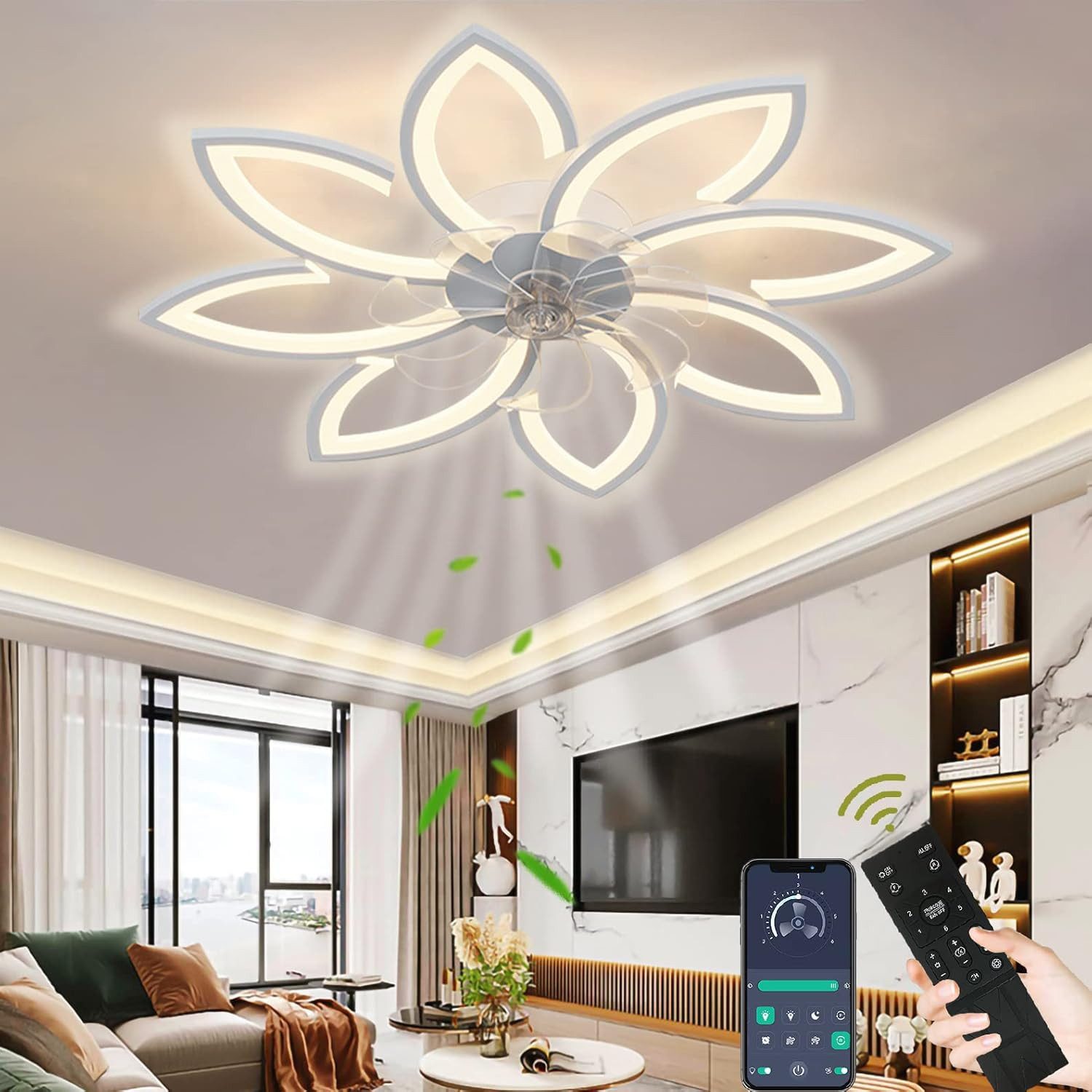 ZEUOPQ Deckenleuchte Deckenventilator mit Beleuchtung mit günstig online kaufen