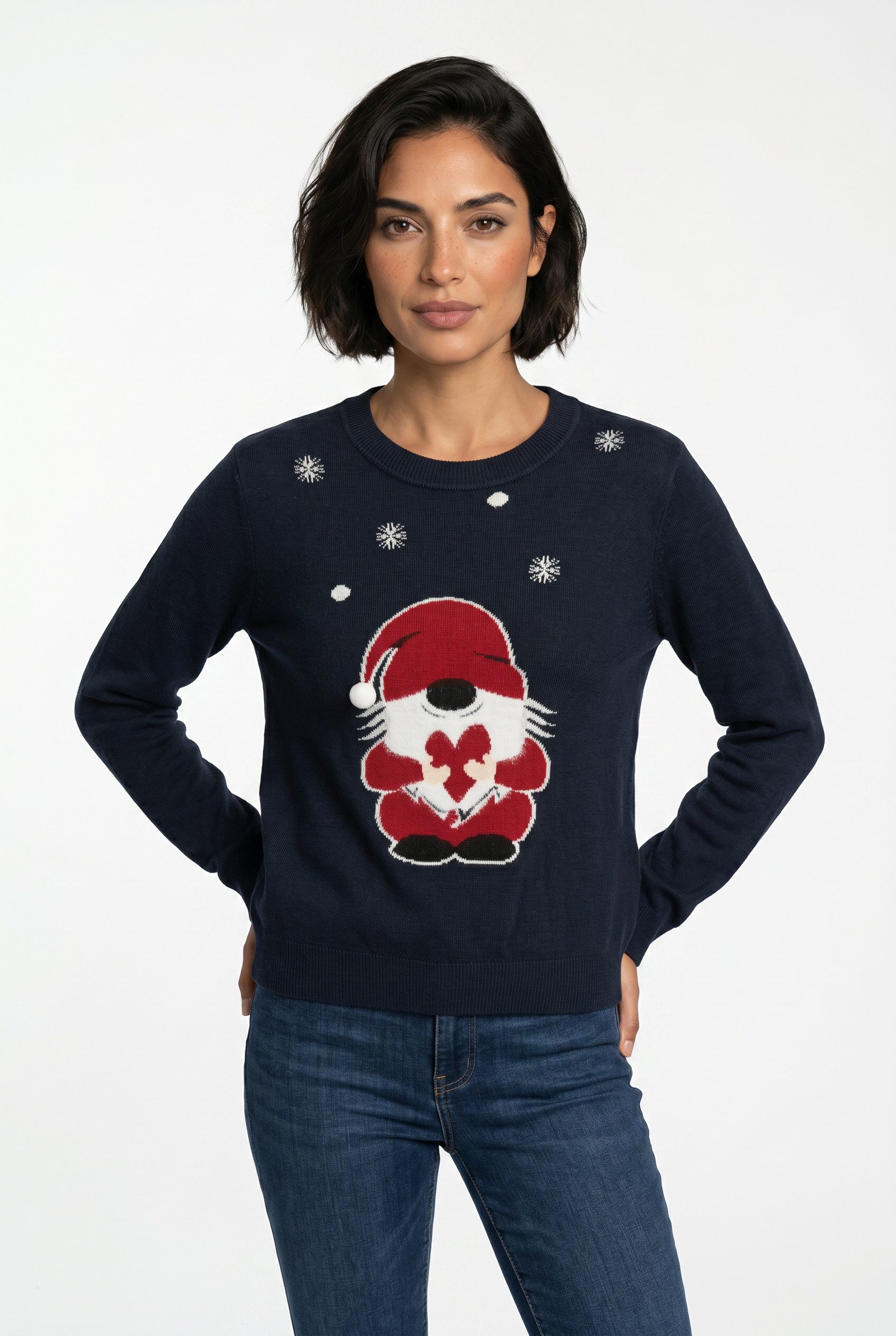 Vero Moda Weihnachtspullover VMCUTE LS O-NECK PULLOVER XMAS BOX aus Polyacryl, modischer Fit, gemustertes Design, pflegeleicht
