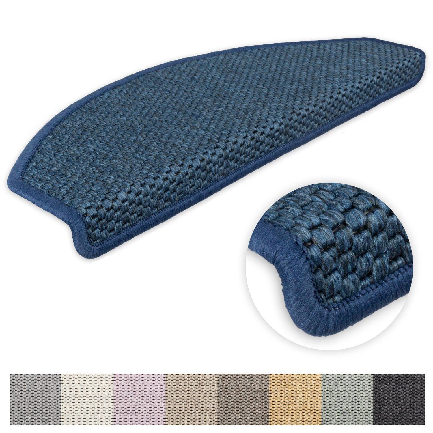 Stufenmatte Stufenmatten Göteborg Halbrund Blau 15 Stück, Metzker®, halbrund, Höhe: 8 mm, 15 Stück - Blau