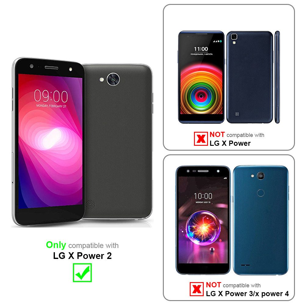 Cadorabo Handyhülle für LG X POWER 2 Hülle LG X POWER 2, Klappbare Handy Schutzhülle - Hülle - mit Standfunktion und Kartenfach