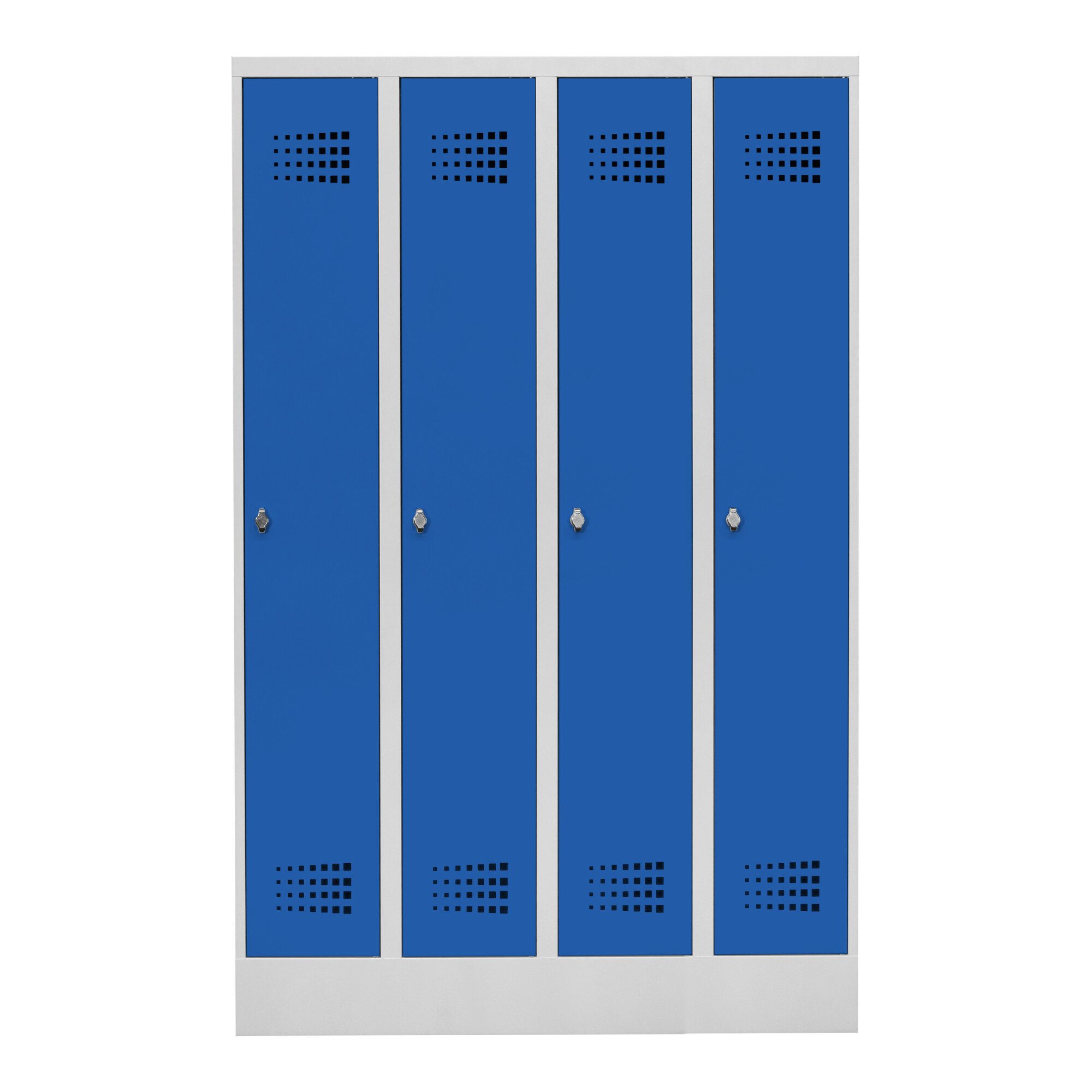 Stier Garderobenschrank STIER Garderobenspind Premium mit Sockel 4 Abteile Drehriegel