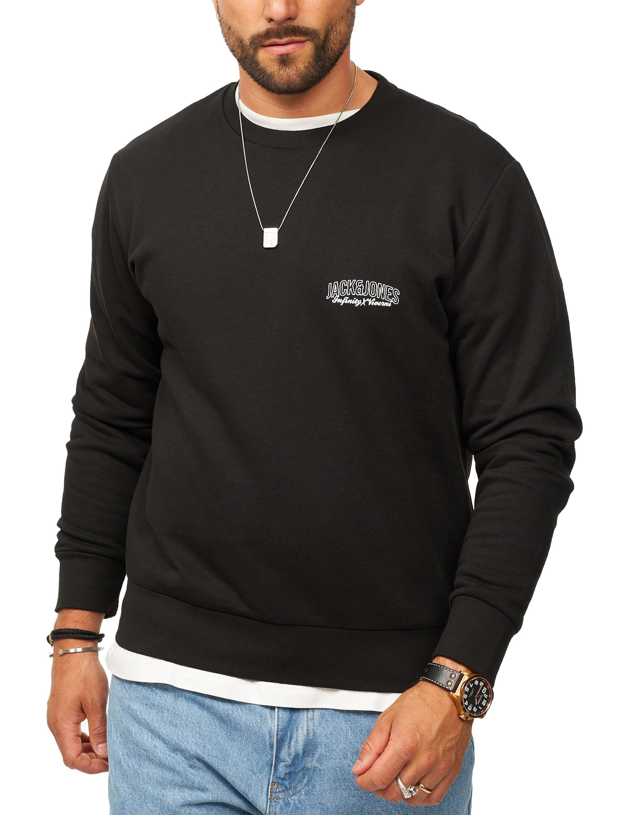 Jack & Jones Sweatshirt Rundhalspullover als Crew Neck im Regular Fit Herre günstig online kaufen
